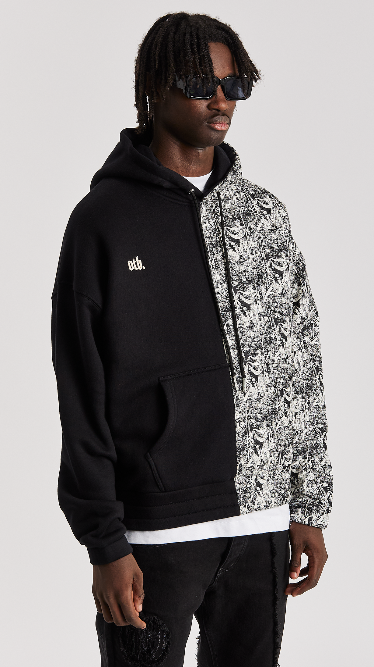 Split Jacquard Hoodie - ONLY THE BLIND™