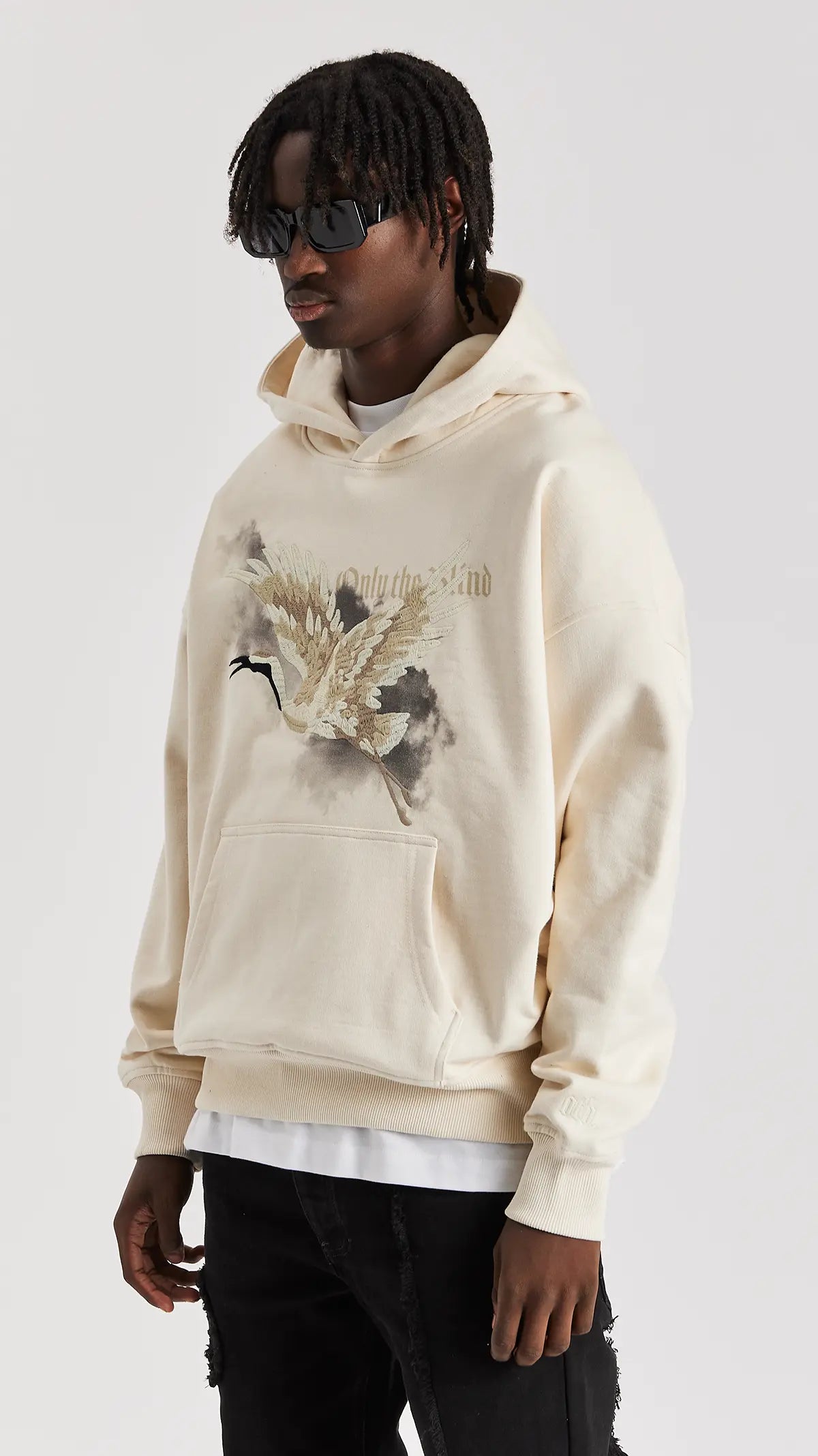 Beige Heron Hoodie - ONLY THE BLIND™