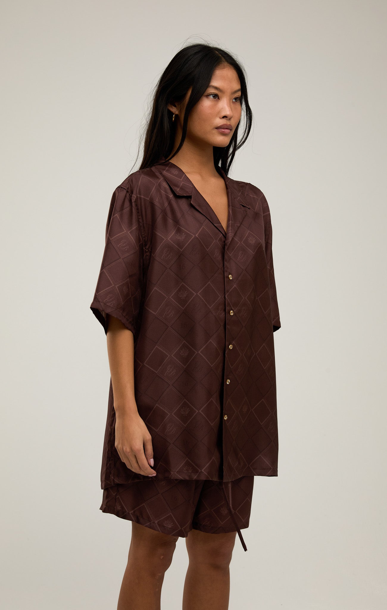 FADED MONOGRAM SILK SHIRT