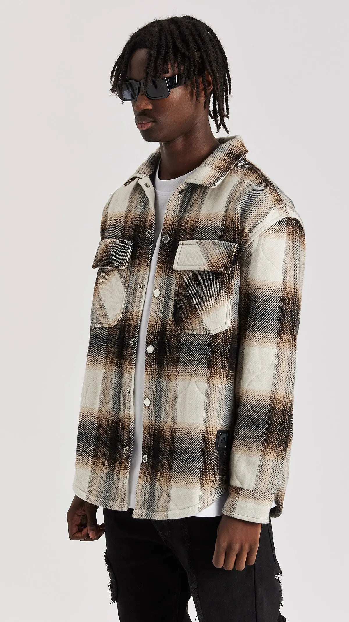 Taupe Quilted Flannel Shirt - ONLY THE BLIND™
