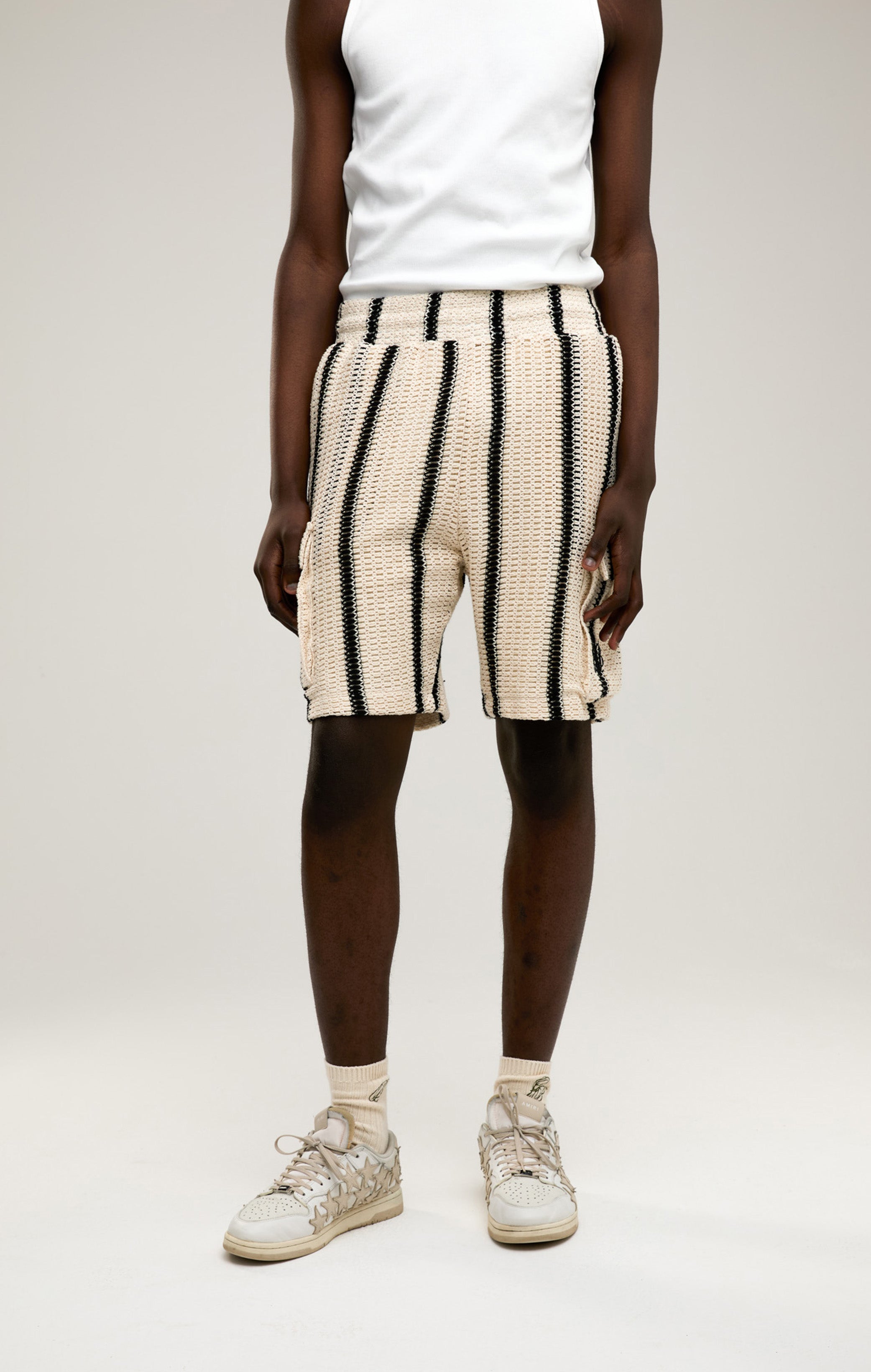 DESERT STRIPE CROCHET SHORTS