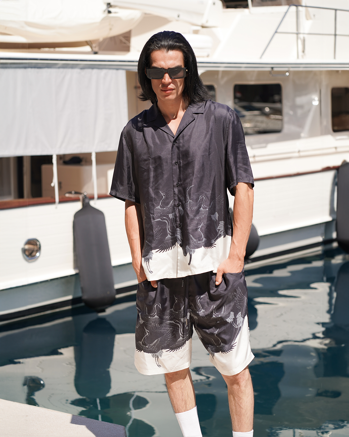 Crane Silk Shorts - ONLY THE BLIND™