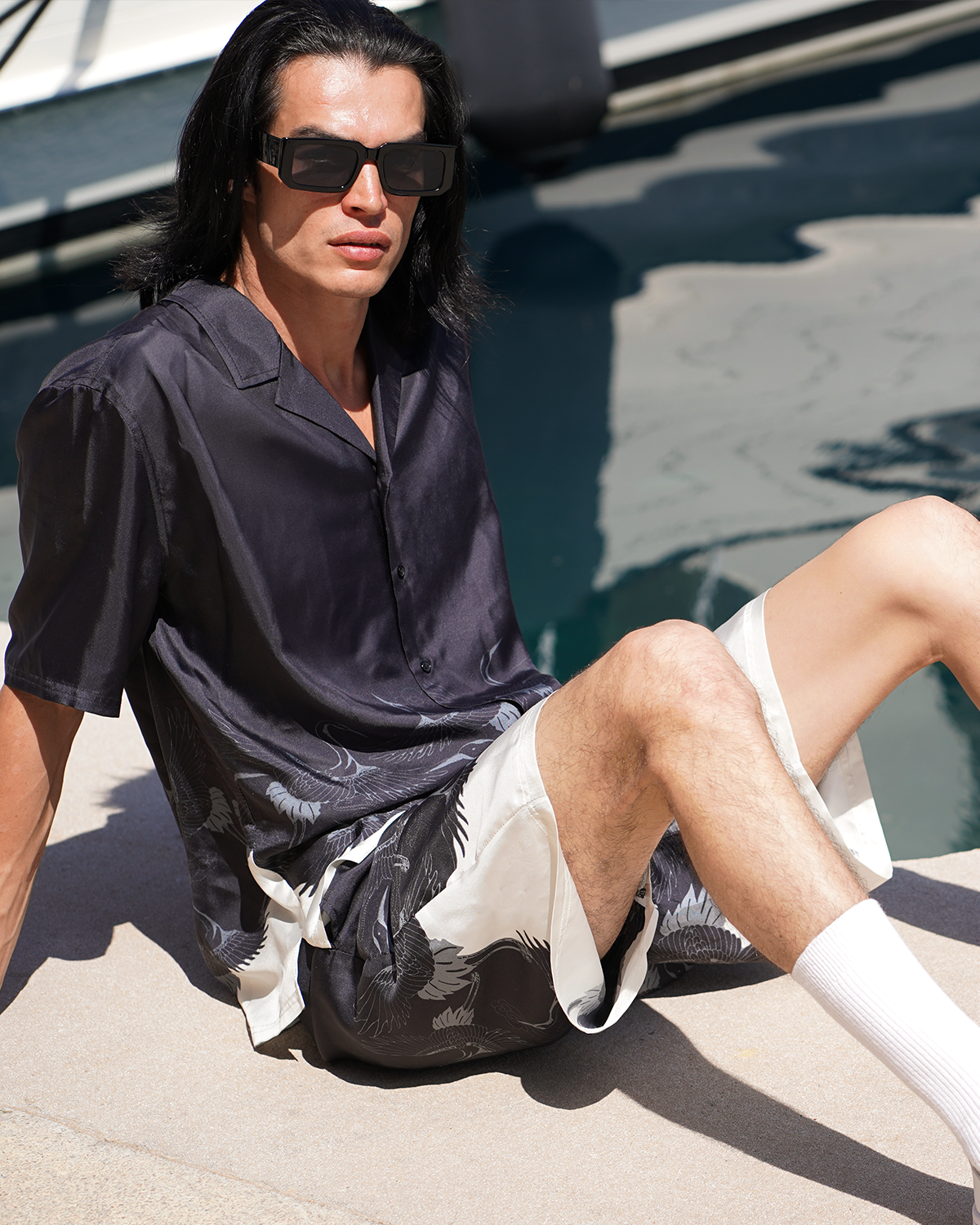 Crane Silk Shorts - ONLY THE BLIND™