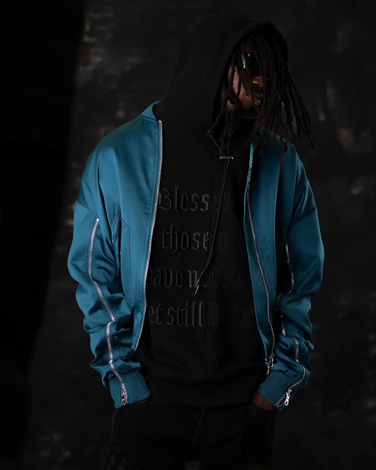 Signature Satin Pine Bomber Jacket - ONLY THE BLIND™