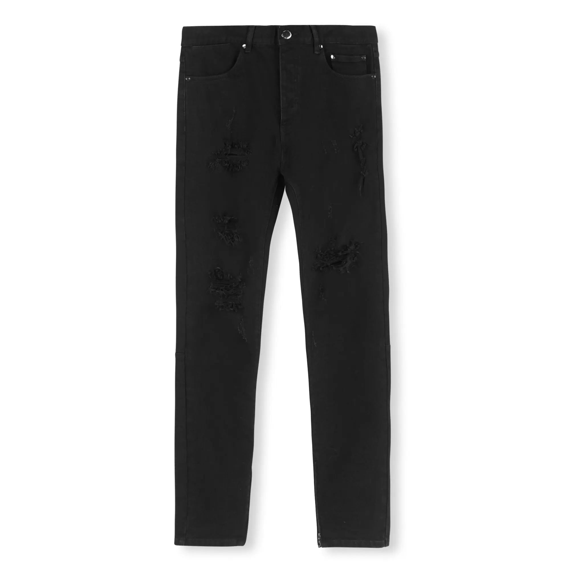 Black Light Distressed Panel Denim - ONLY THE BLIND™