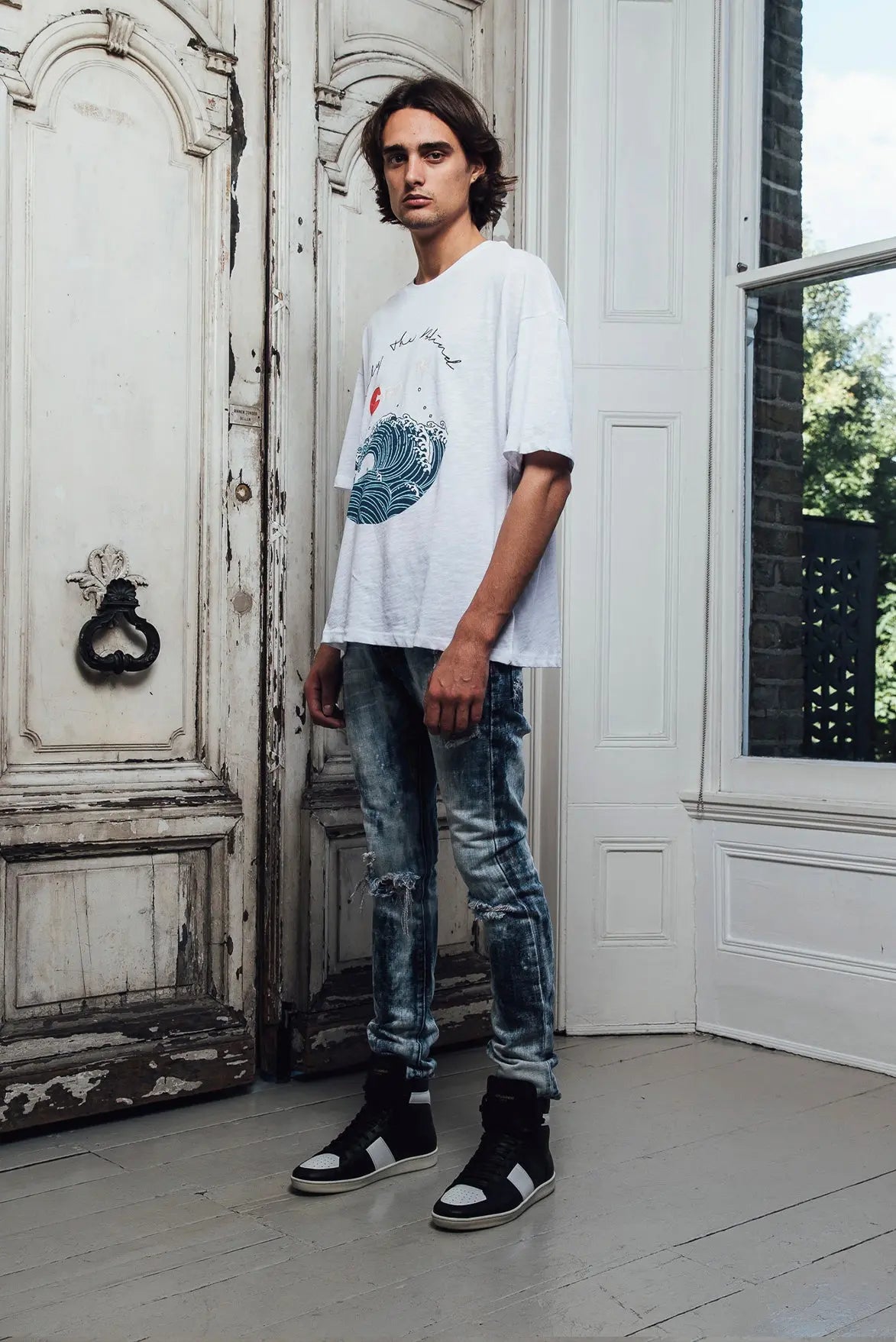 Selvedge Denim Ice Blue Heavy Bleached ONLY THE BLIND