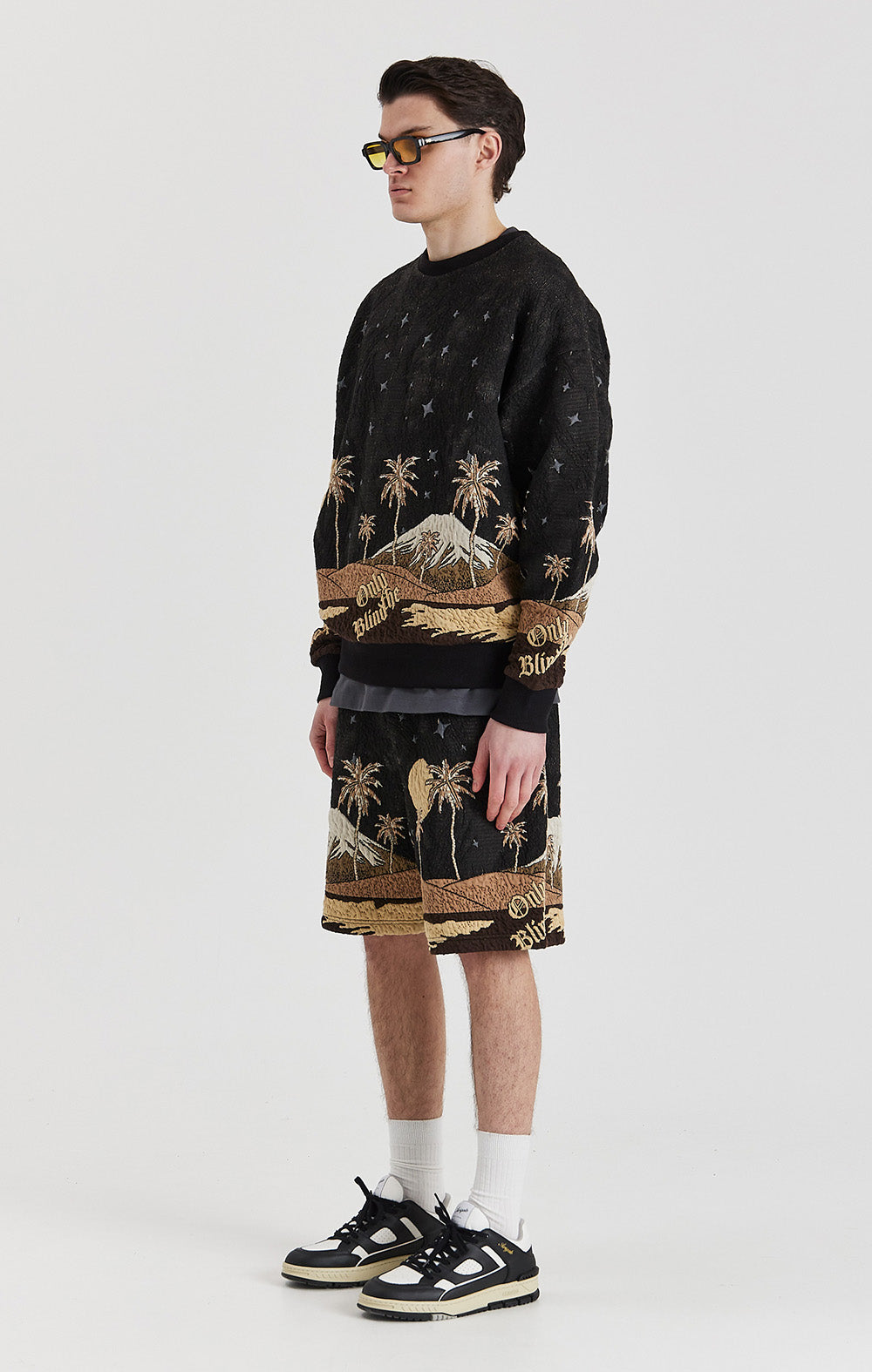 Sepia Mountain Jacquard Sweatshirt - ONLY THE BLIND™