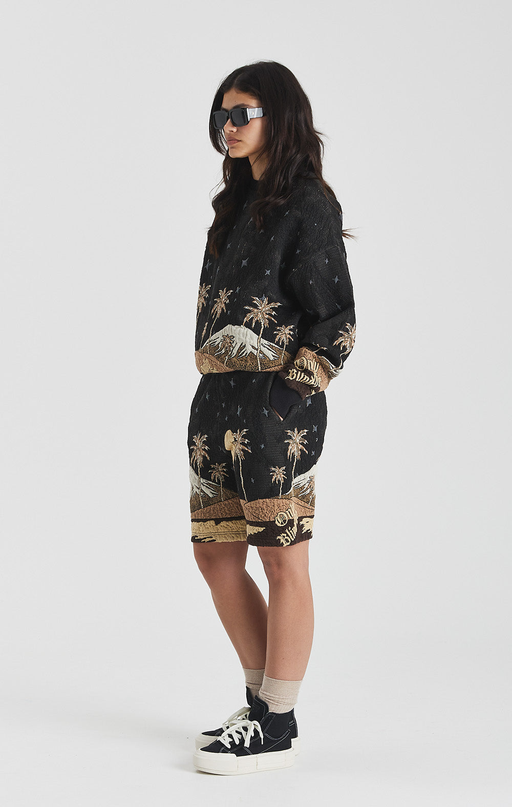 Sepia Mountain Jacquard Sweatshirt - ONLY THE BLIND™