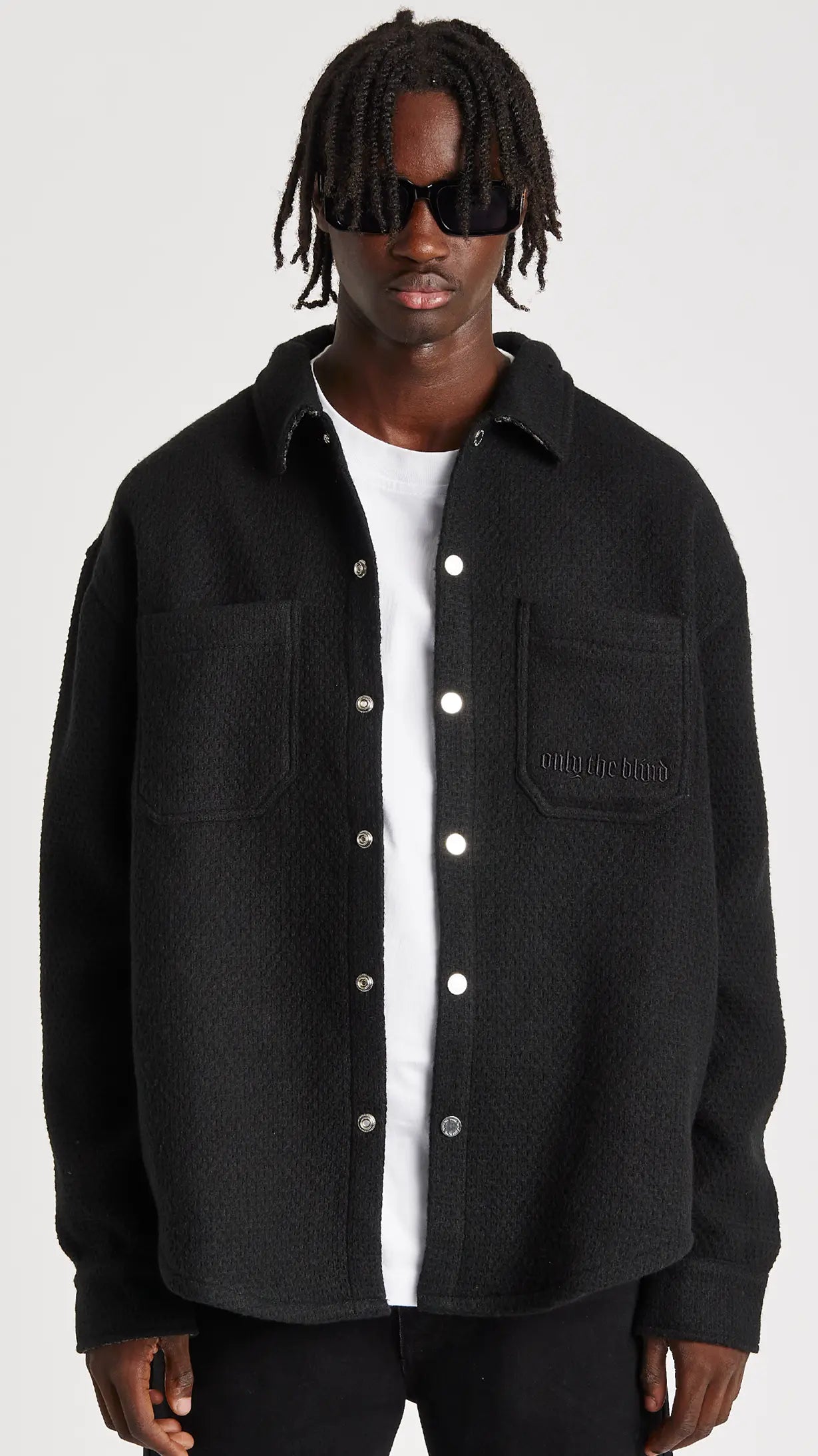 Black Split Statement Shirt - ONLY THE BLIND™