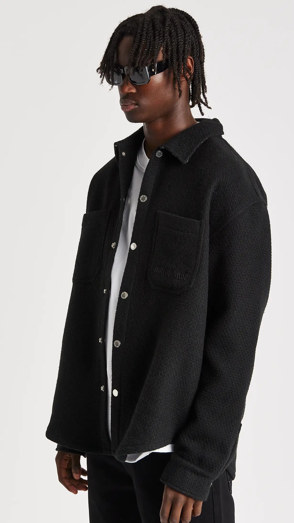 Black Split Statement Shirt - ONLY THE BLIND™