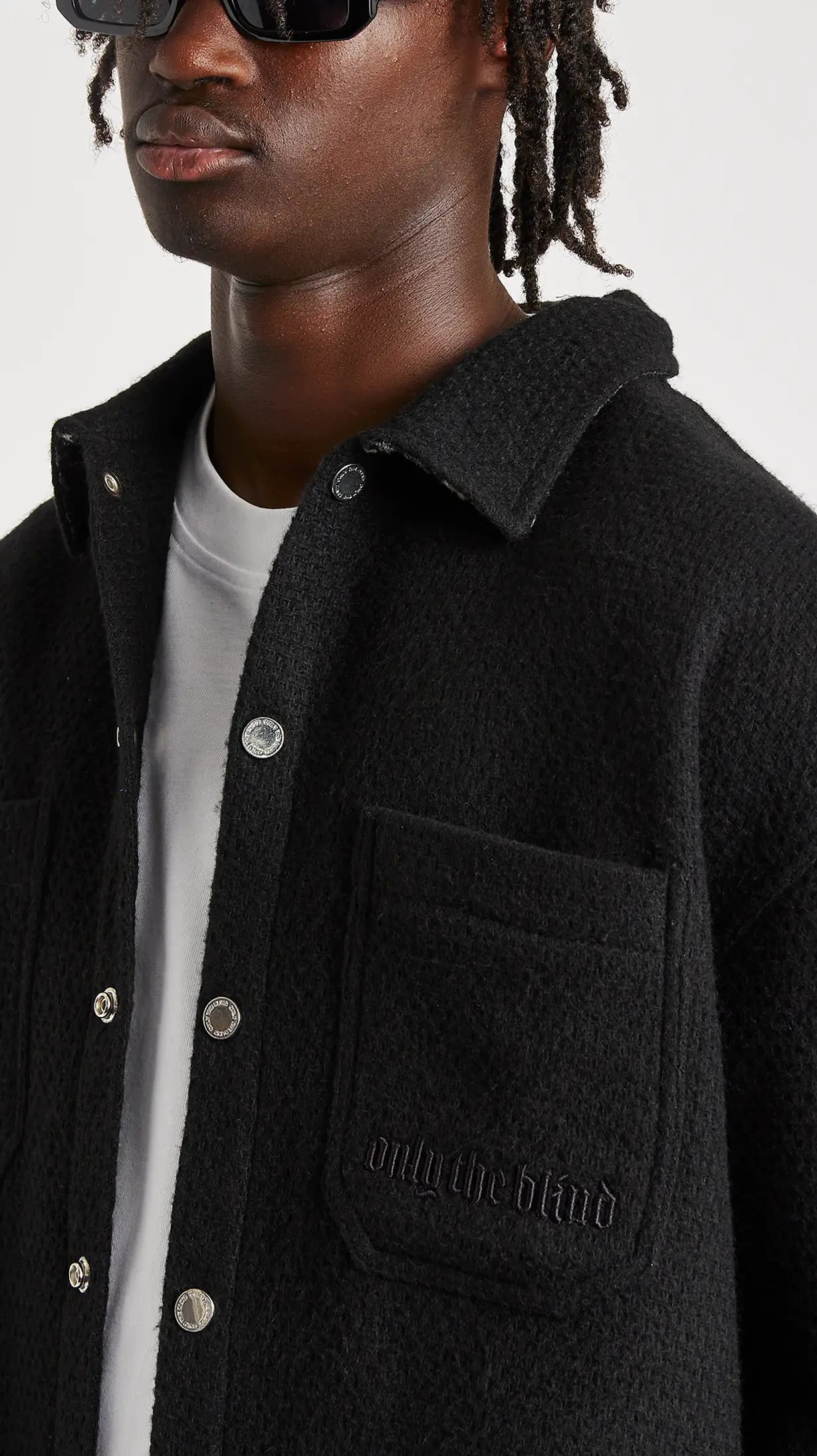 Black Split Statement Shirt - ONLY THE BLIND™