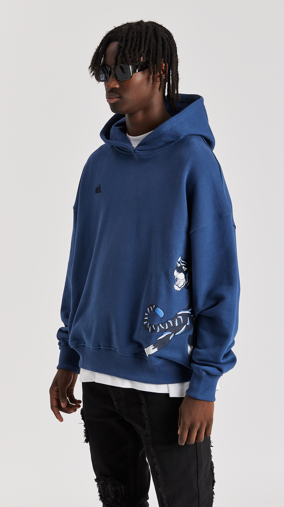 Azure Tiger Statement Hoodie - ONLY THE BLIND™