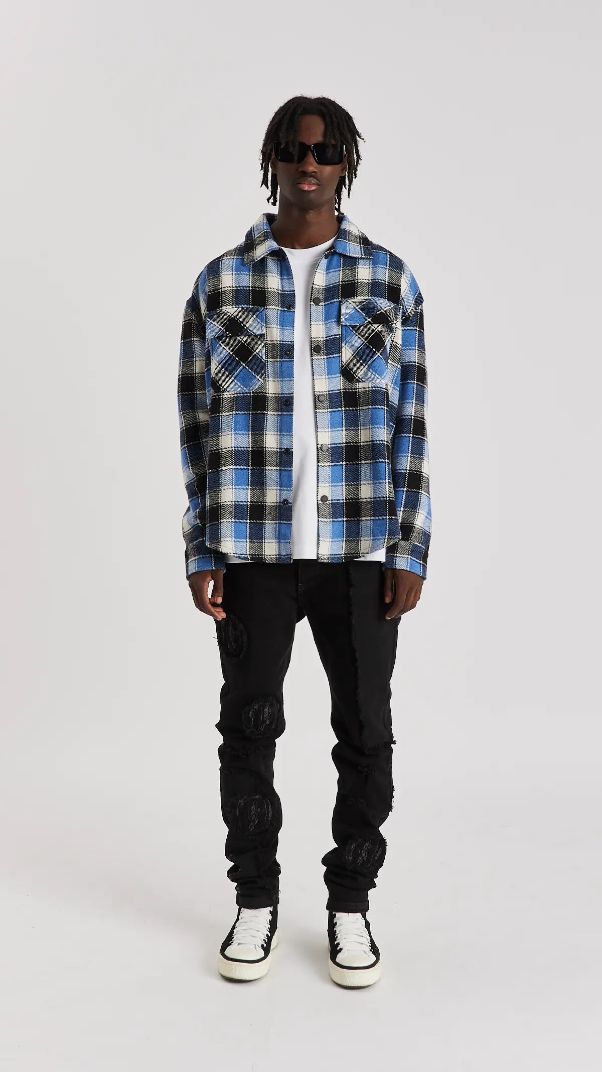 Navy Check Flannel Shirt - ONLY THE BLIND™