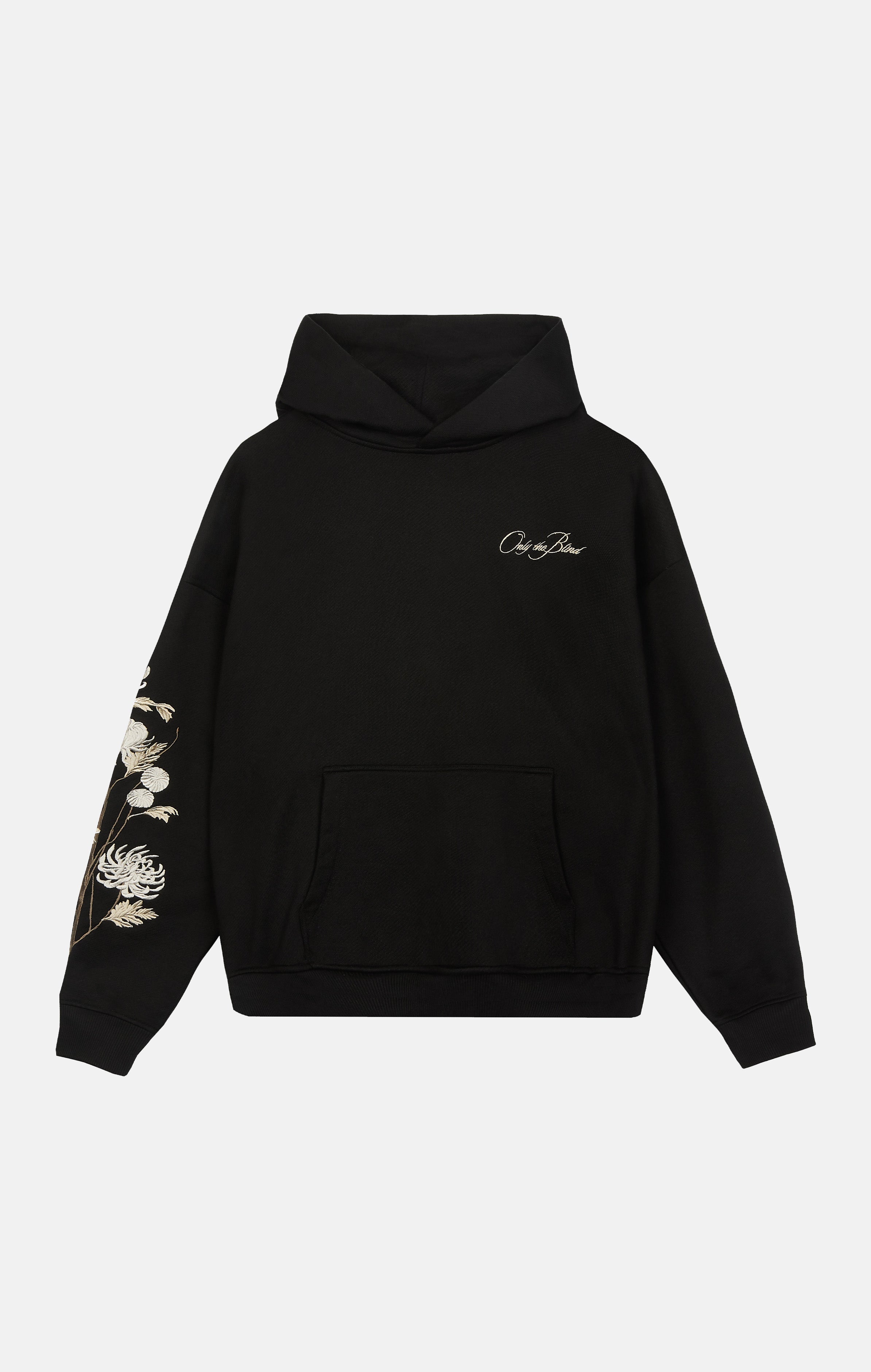 Colt Black Embroidered Floral Hoodie - ONLY THE BLIND™