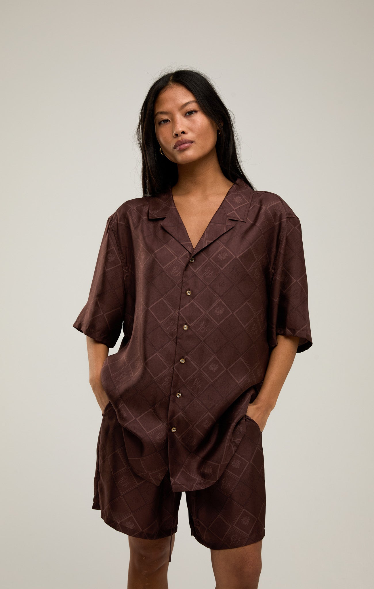 FADED MONOGRAM SILK SHIRT