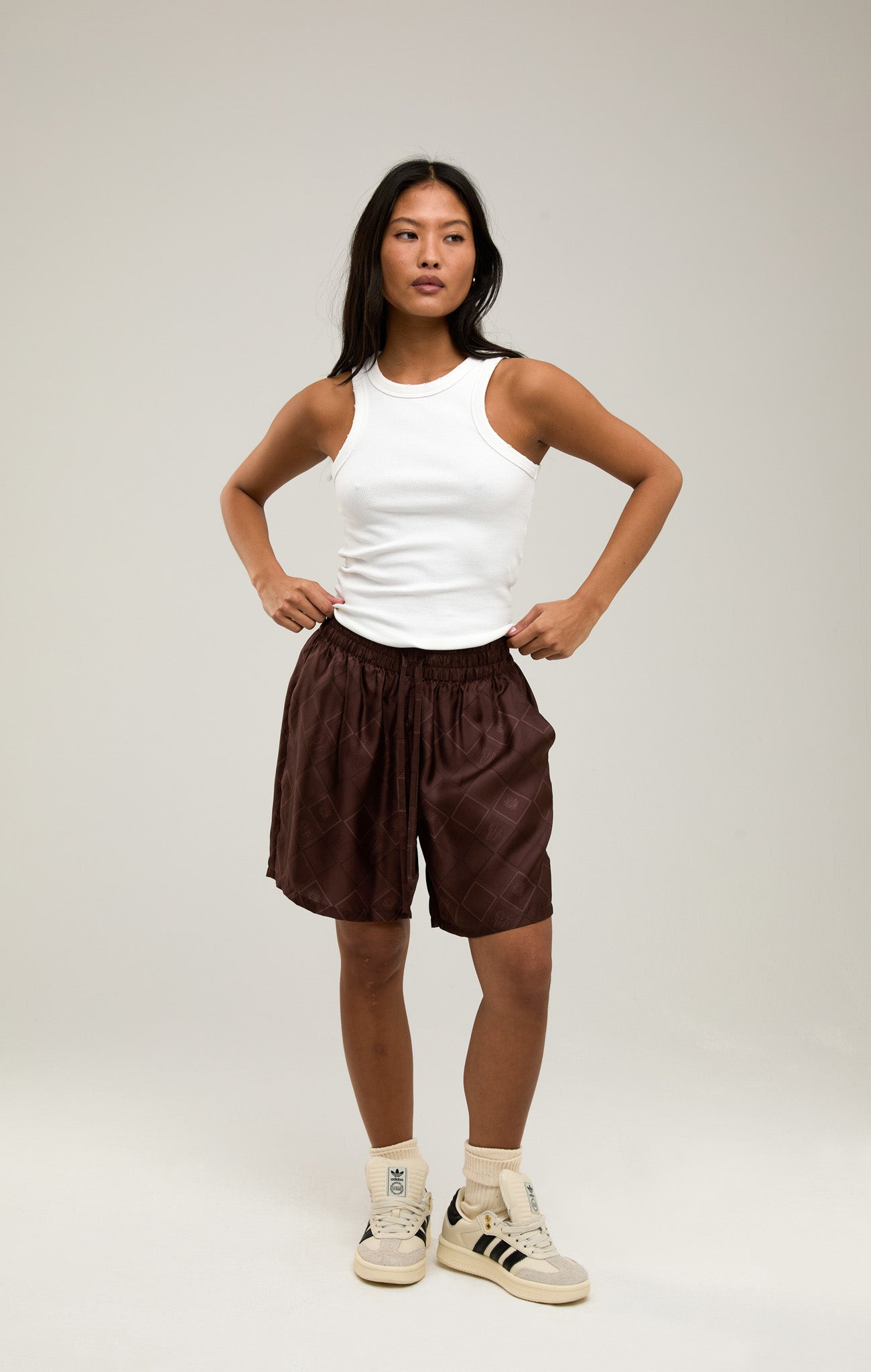 FADED MONOGRAM SILK SHORTS