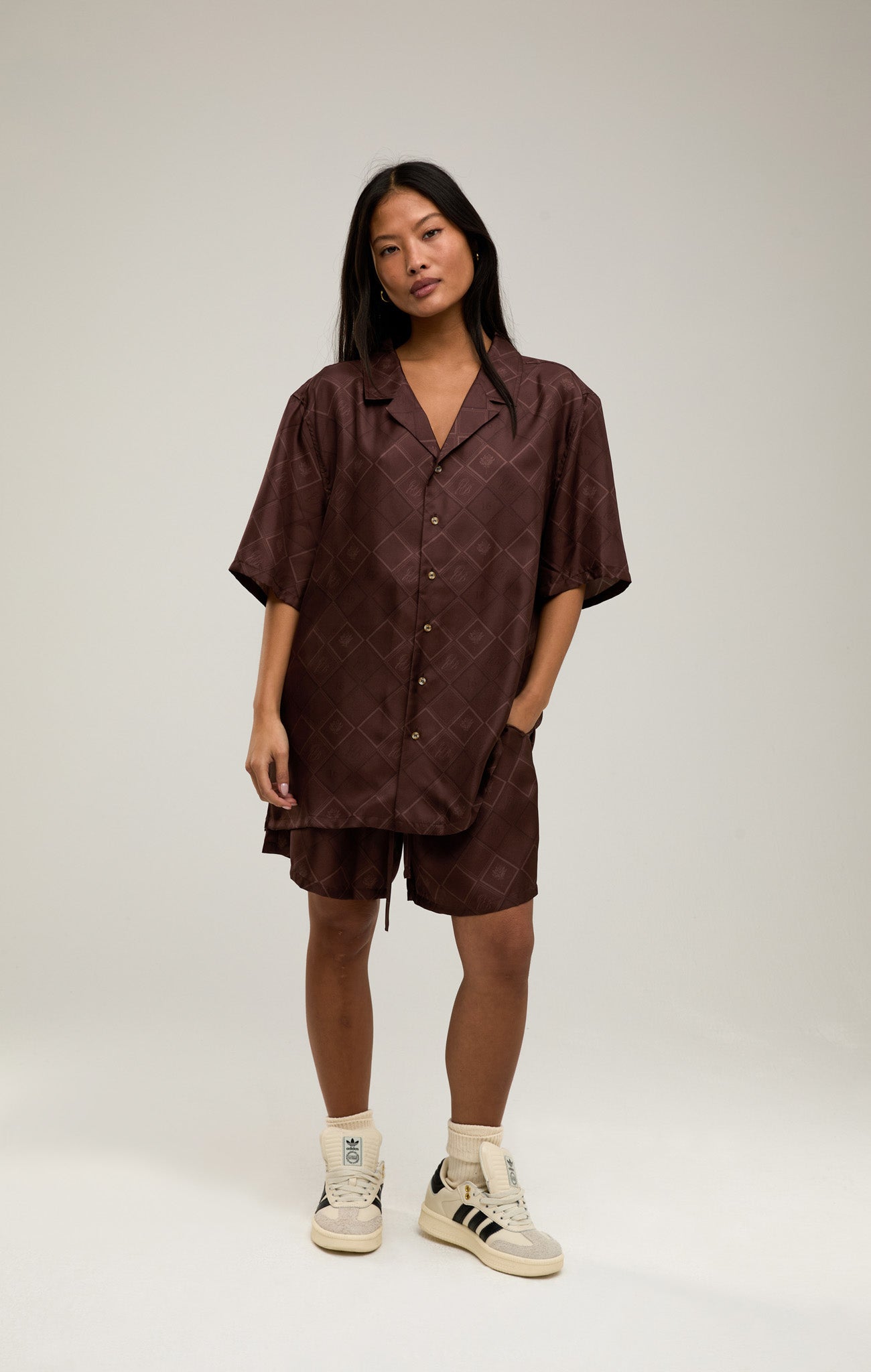 FADED MONOGRAM SILK SHORTS