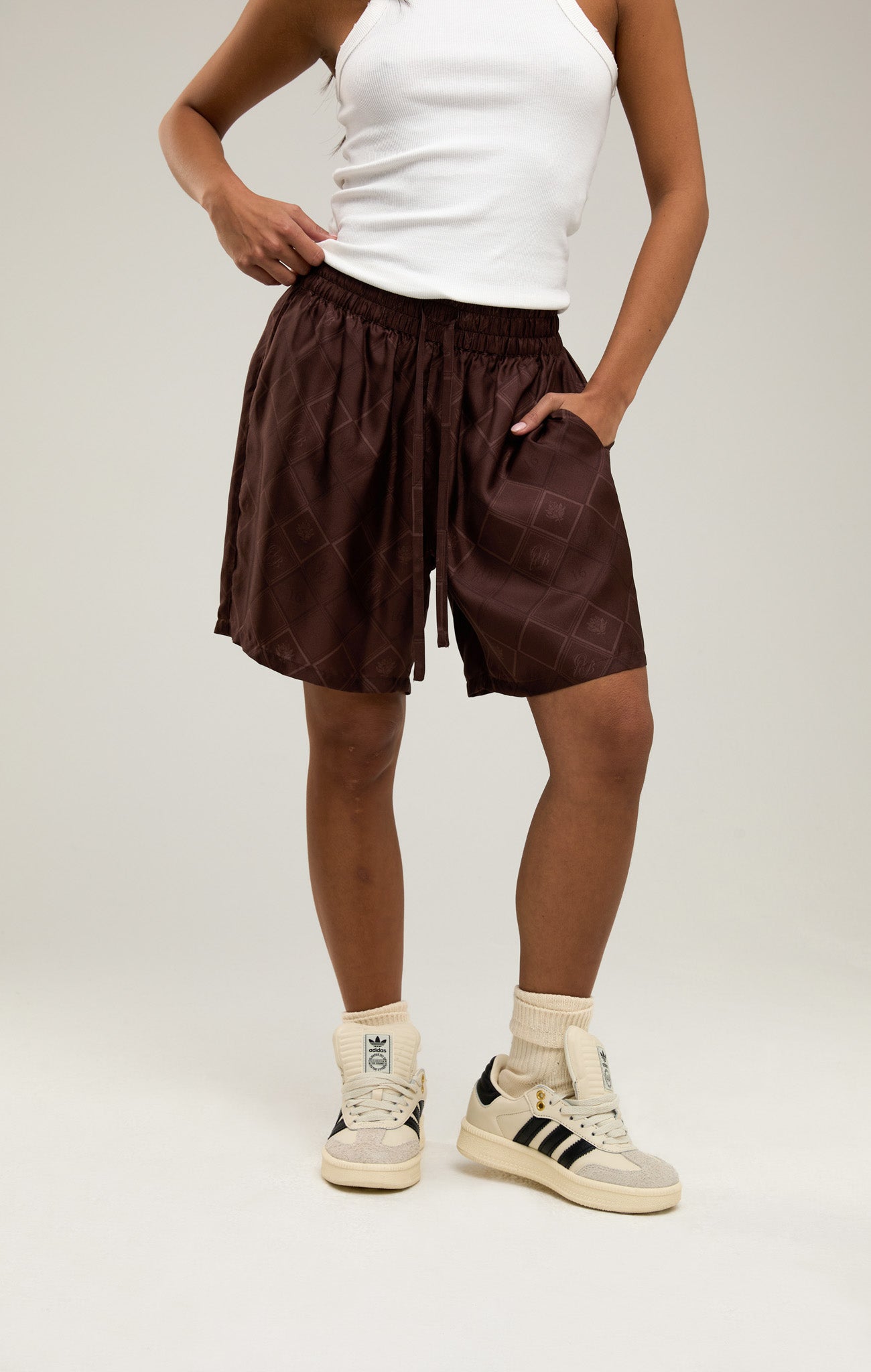FADED MONOGRAM SILK SHORTS