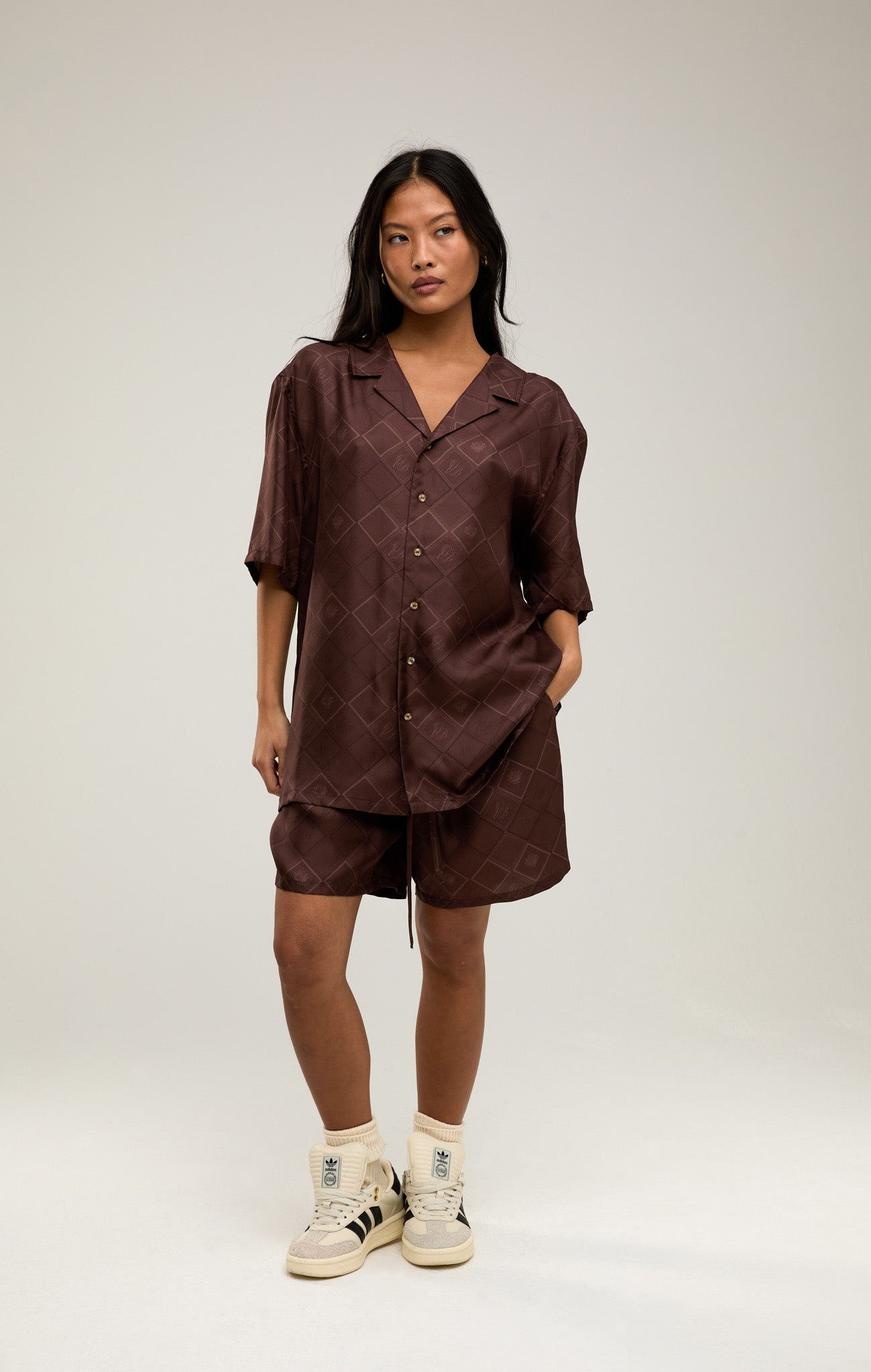 FADED MONOGRAM SILK SHORTS
