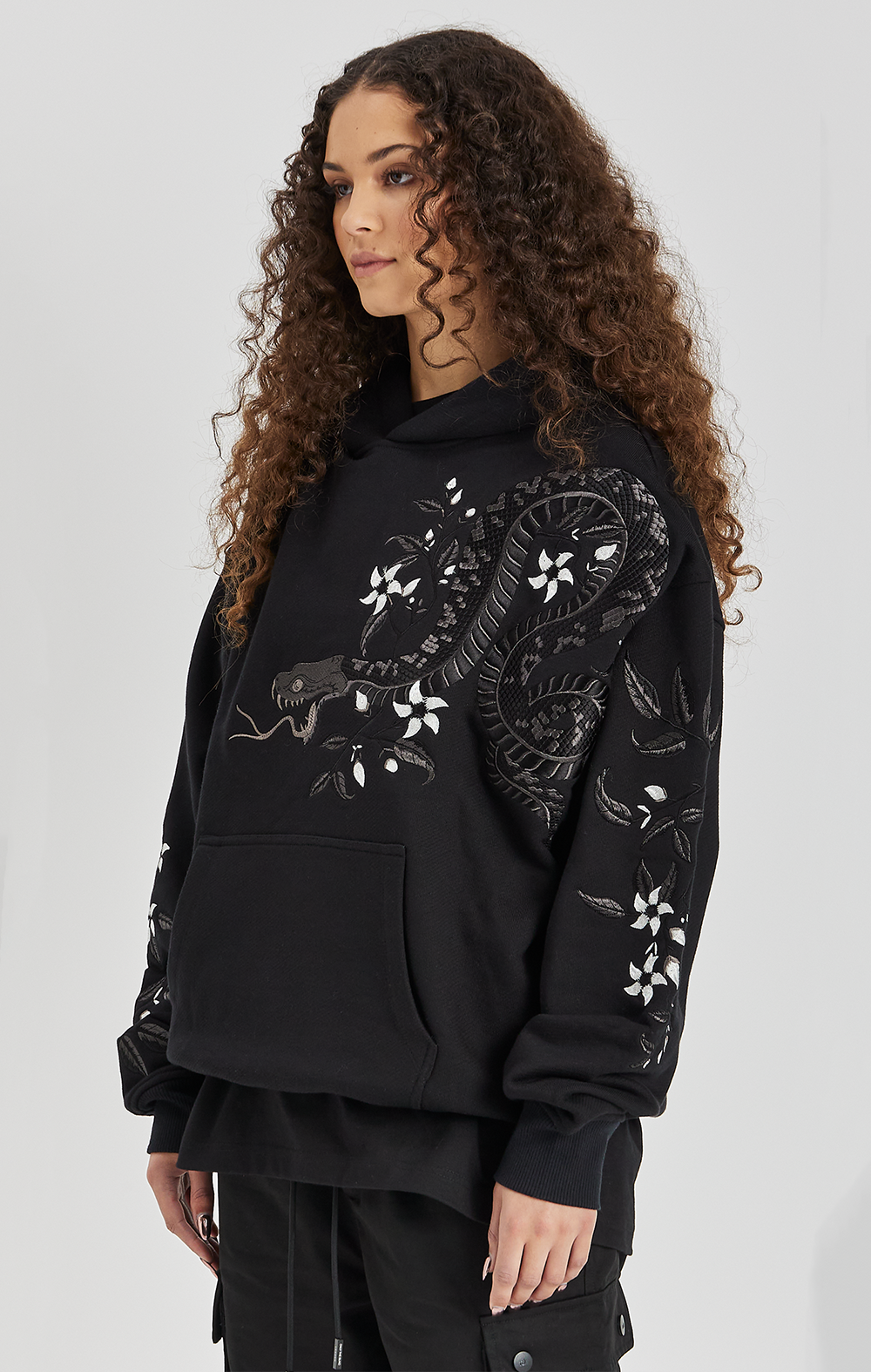 Night Python Embroidered Hoodie - ONLY THE BLIND™