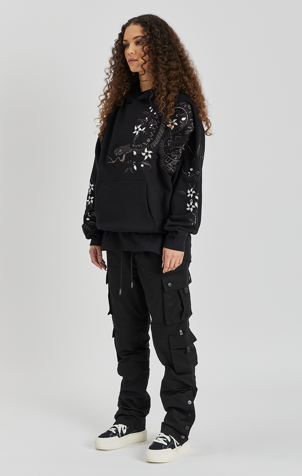Night Python Embroidered Hoodie - ONLY THE BLIND™