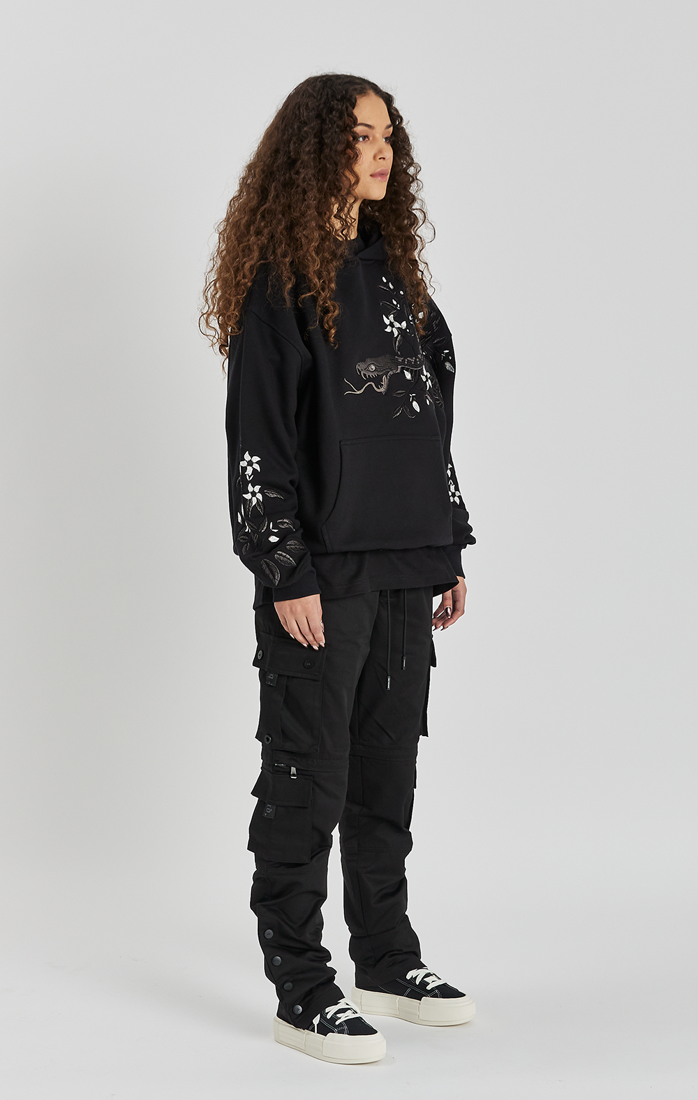 Night Python Embroidered Hoodie - ONLY THE BLIND™