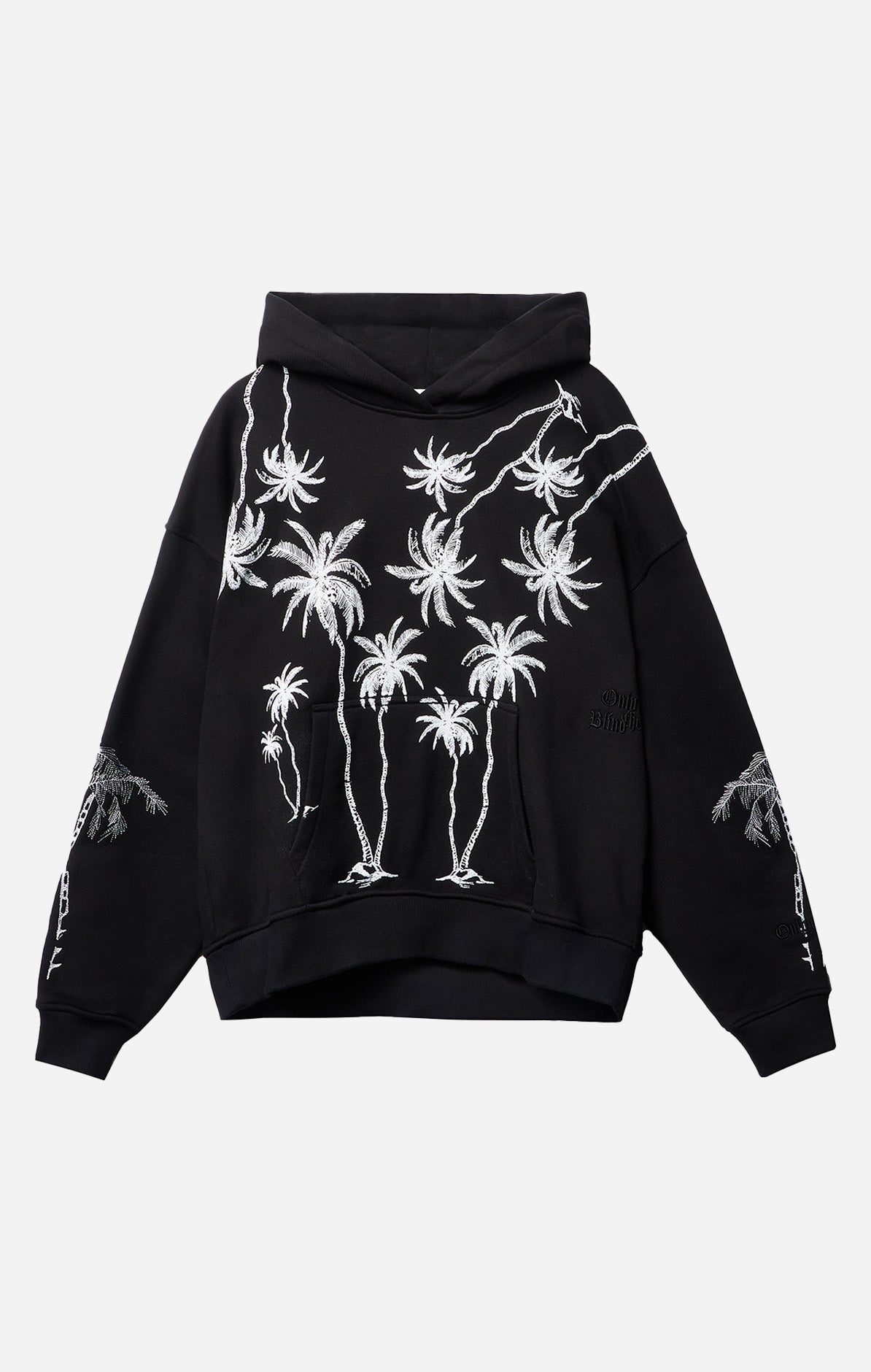 Black Mono Palm Hoodie