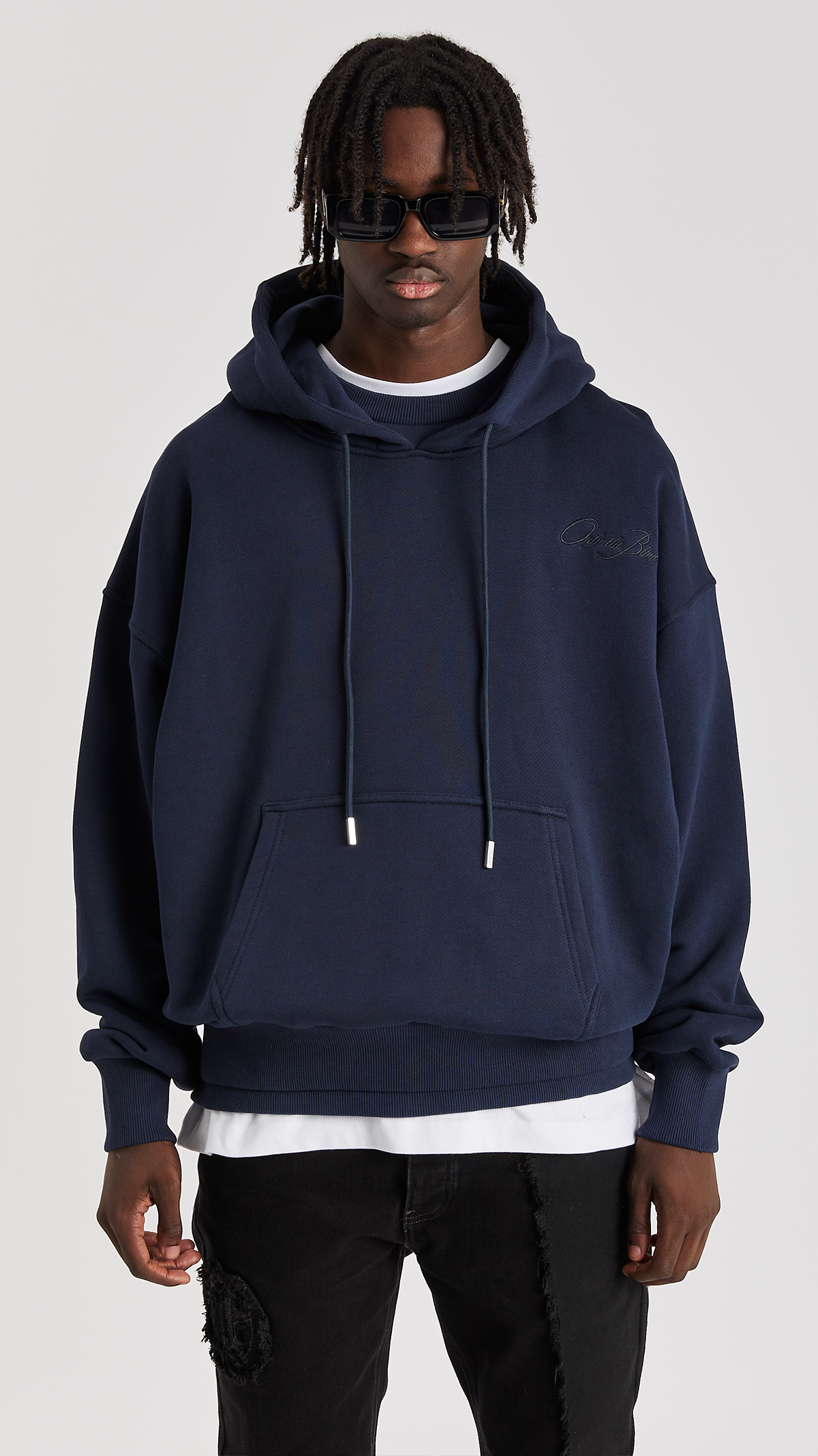 Navy Waters Twin Rib Hoodie - ONLY THE BLIND™