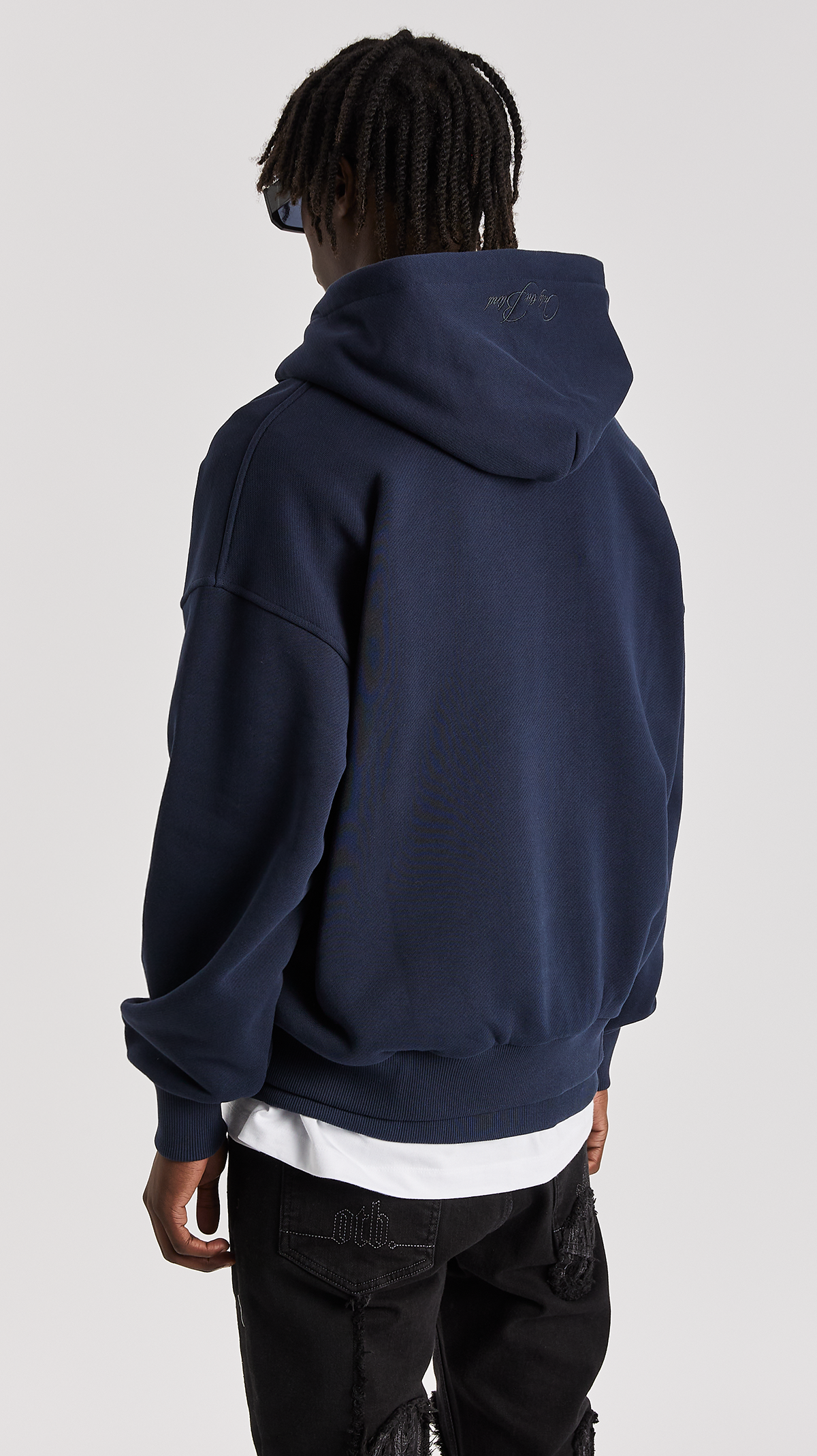 Navy Waters Twin Rib Hoodie - ONLY THE BLIND™