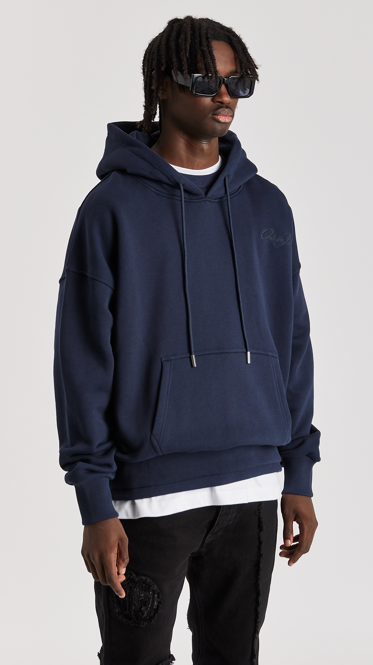 Navy Waters Twin Rib Hoodie - ONLY THE BLIND™