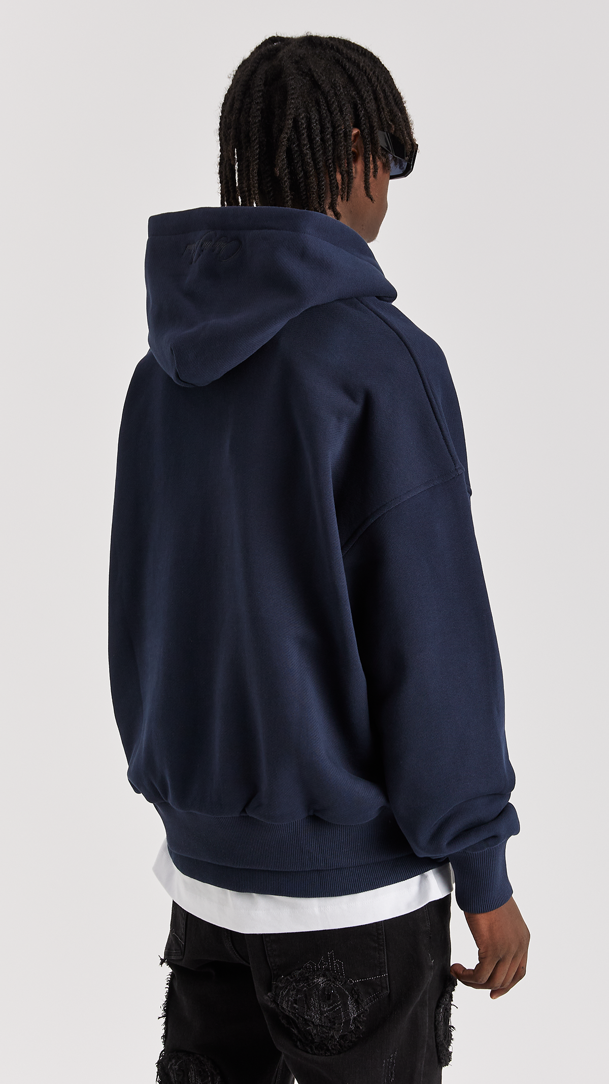 Navy Waters Twin Rib Hoodie - ONLY THE BLIND™