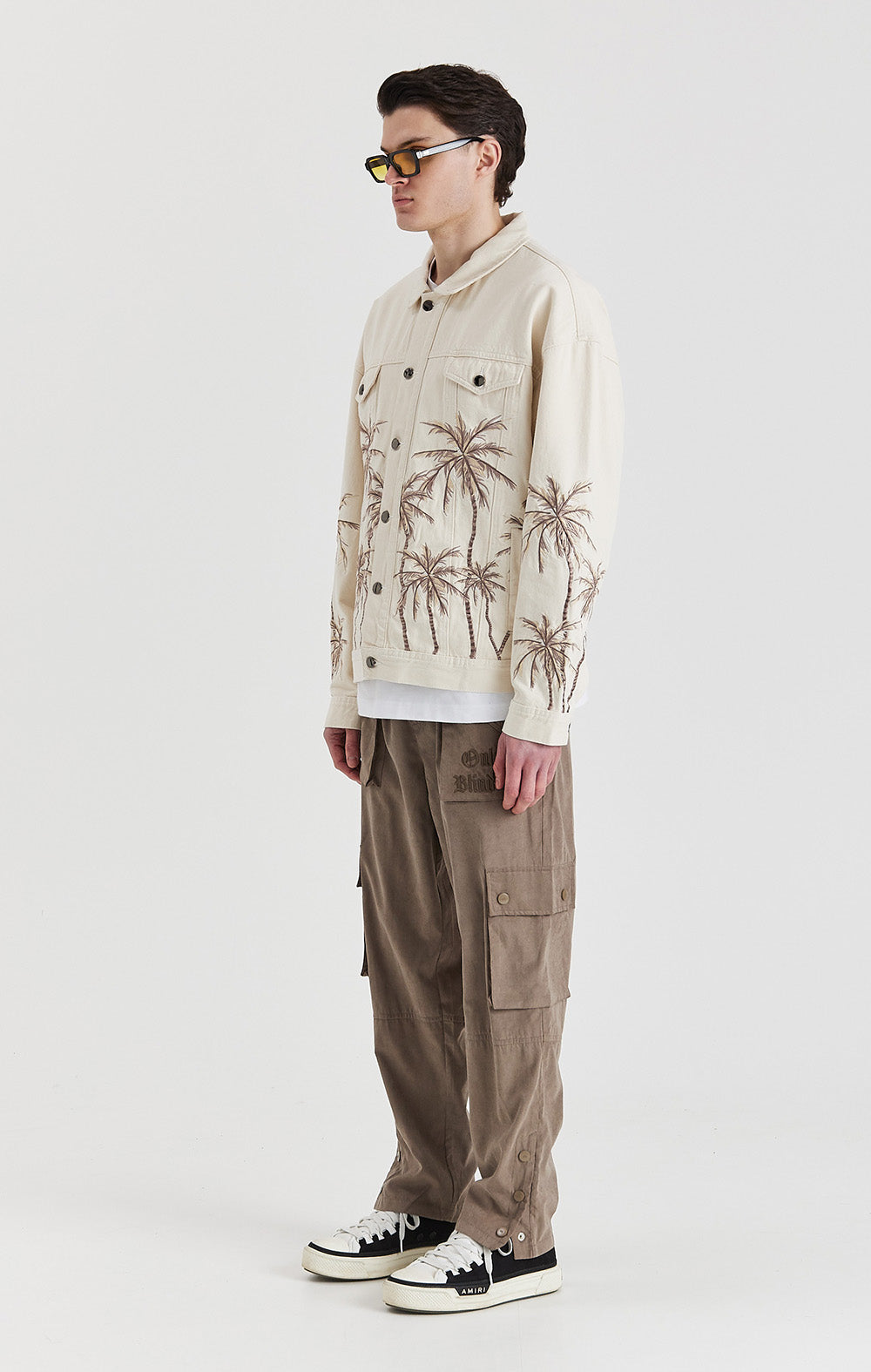 Beige Palm Denim Jacket - ONLY THE BLIND™