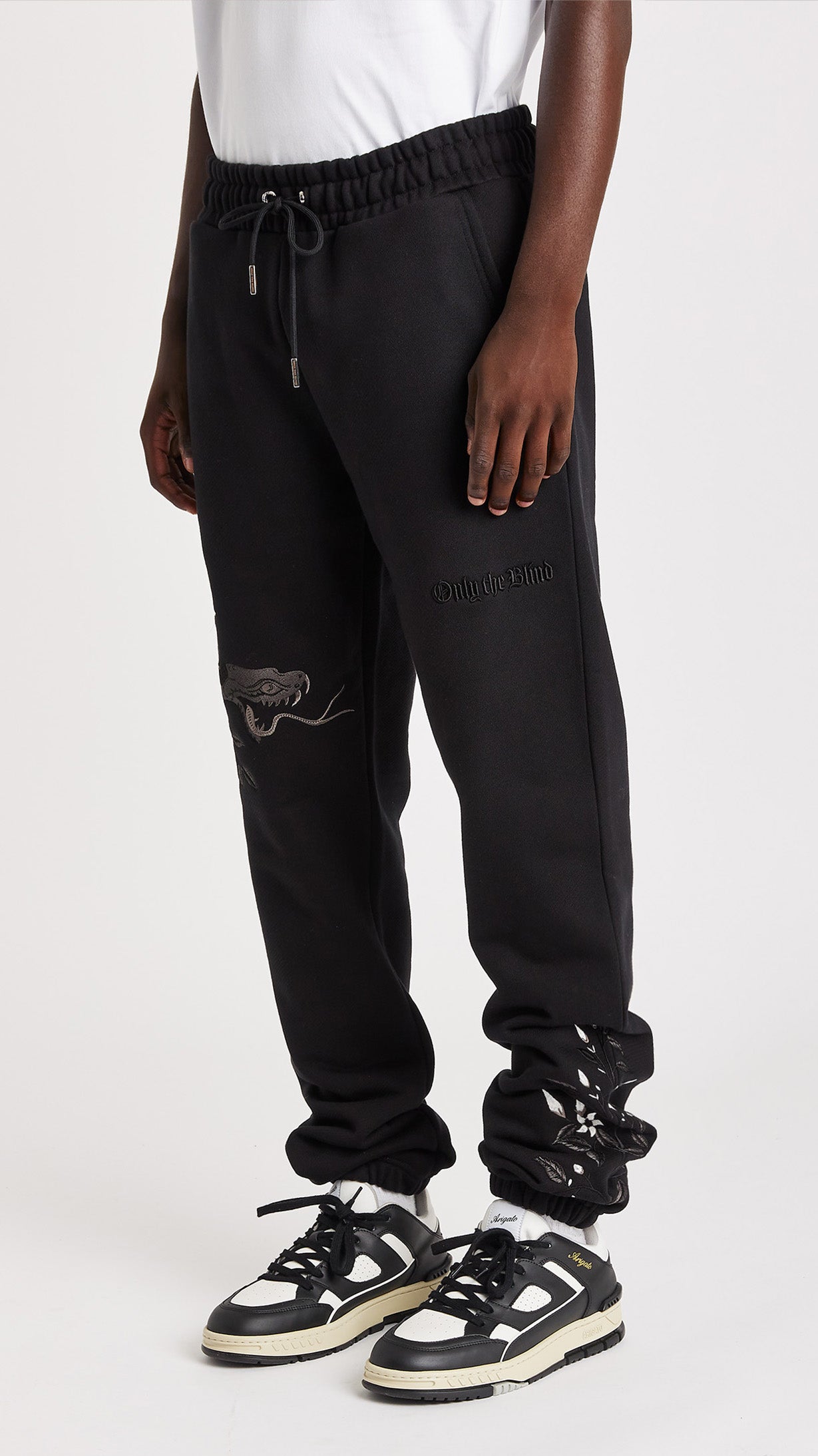 Night Python Embroidered Sweatpants