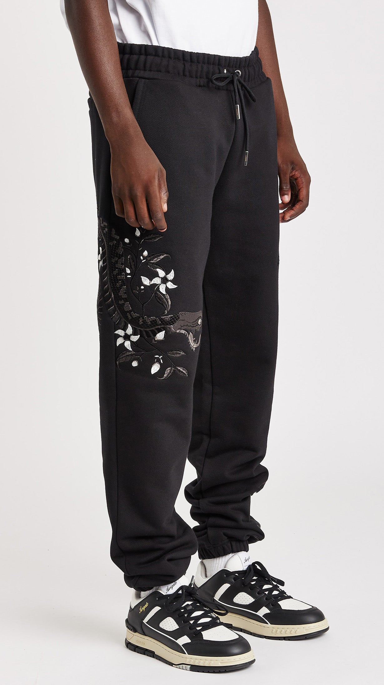 Night Python Embroidered Sweatpants