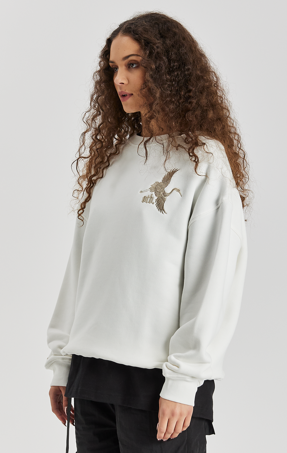 Vintage White Statement Crew Sweatshirt