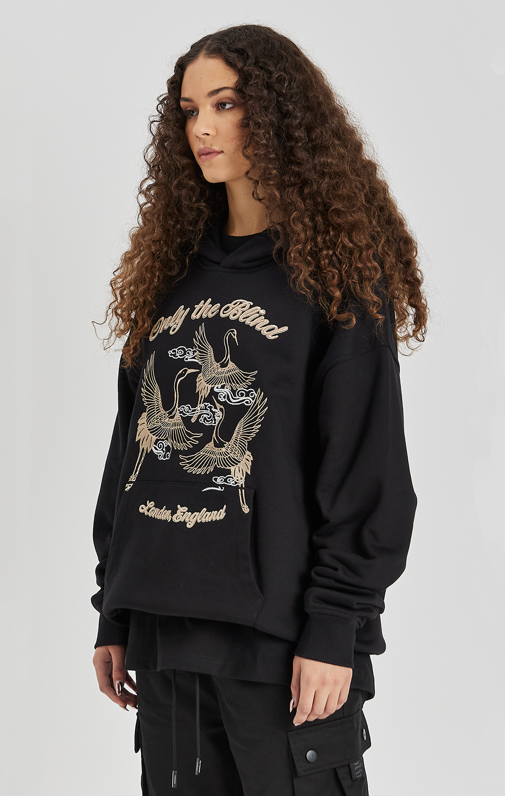 Crane Embroidered Hood - ONLY THE BLIND™