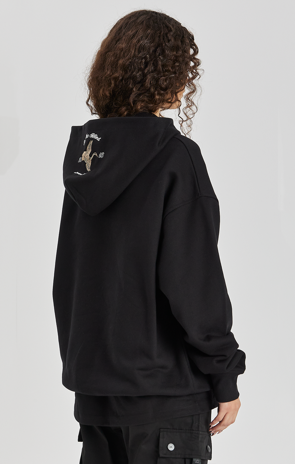 Crane Embroidered Hood