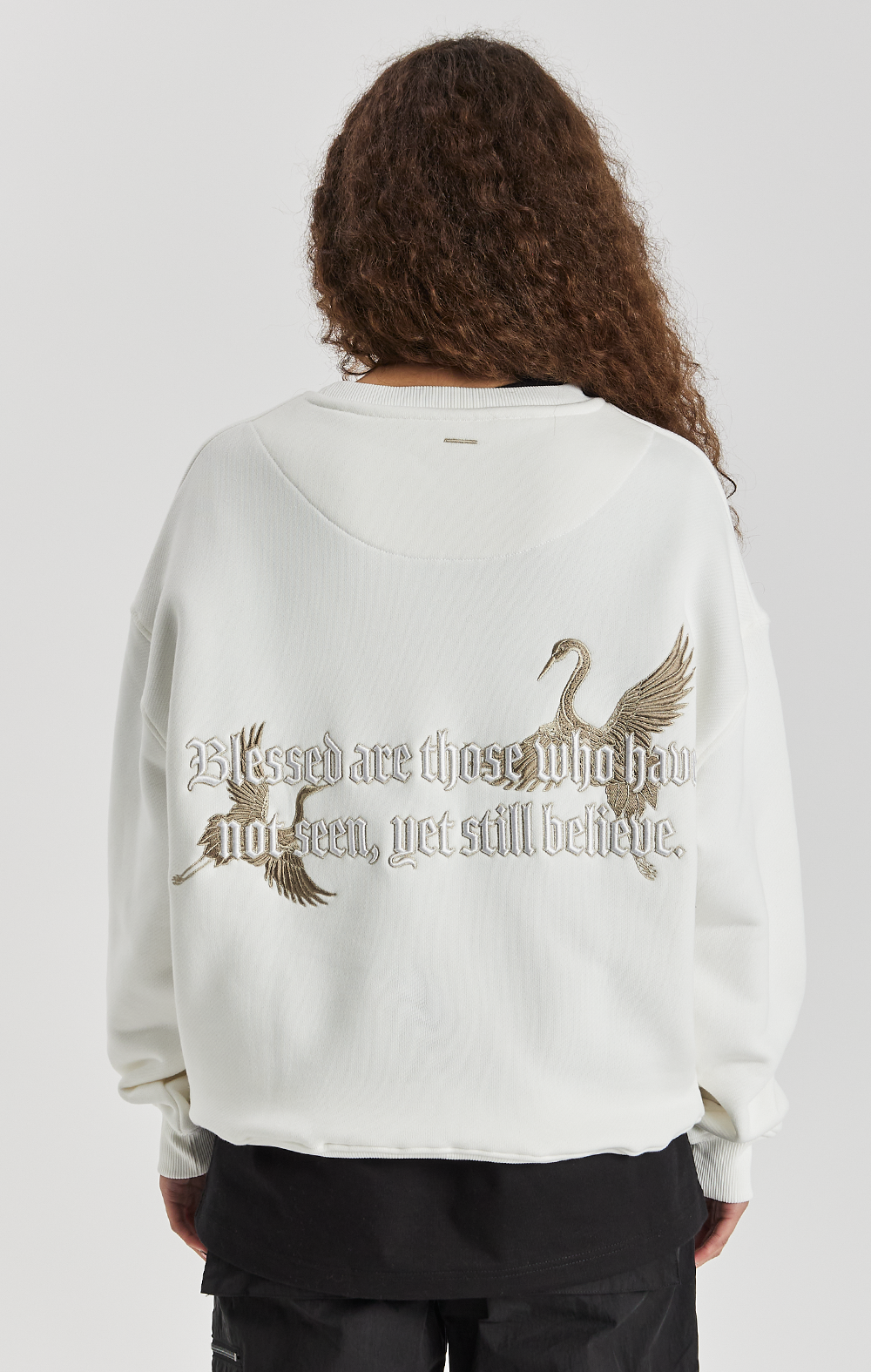 Vintage White Statement Crew Sweatshirt - ONLY THE BLIND™