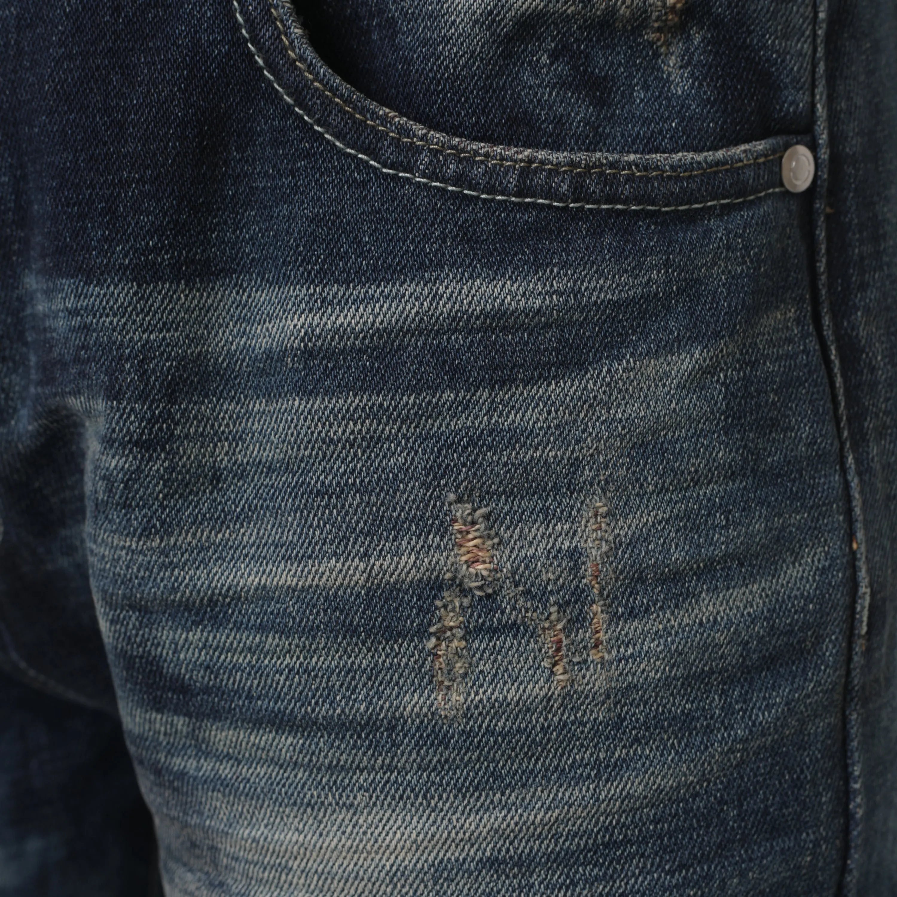 Selvedge Denim Mid Blue Heavy Bleached - ONLY THE BLIND™