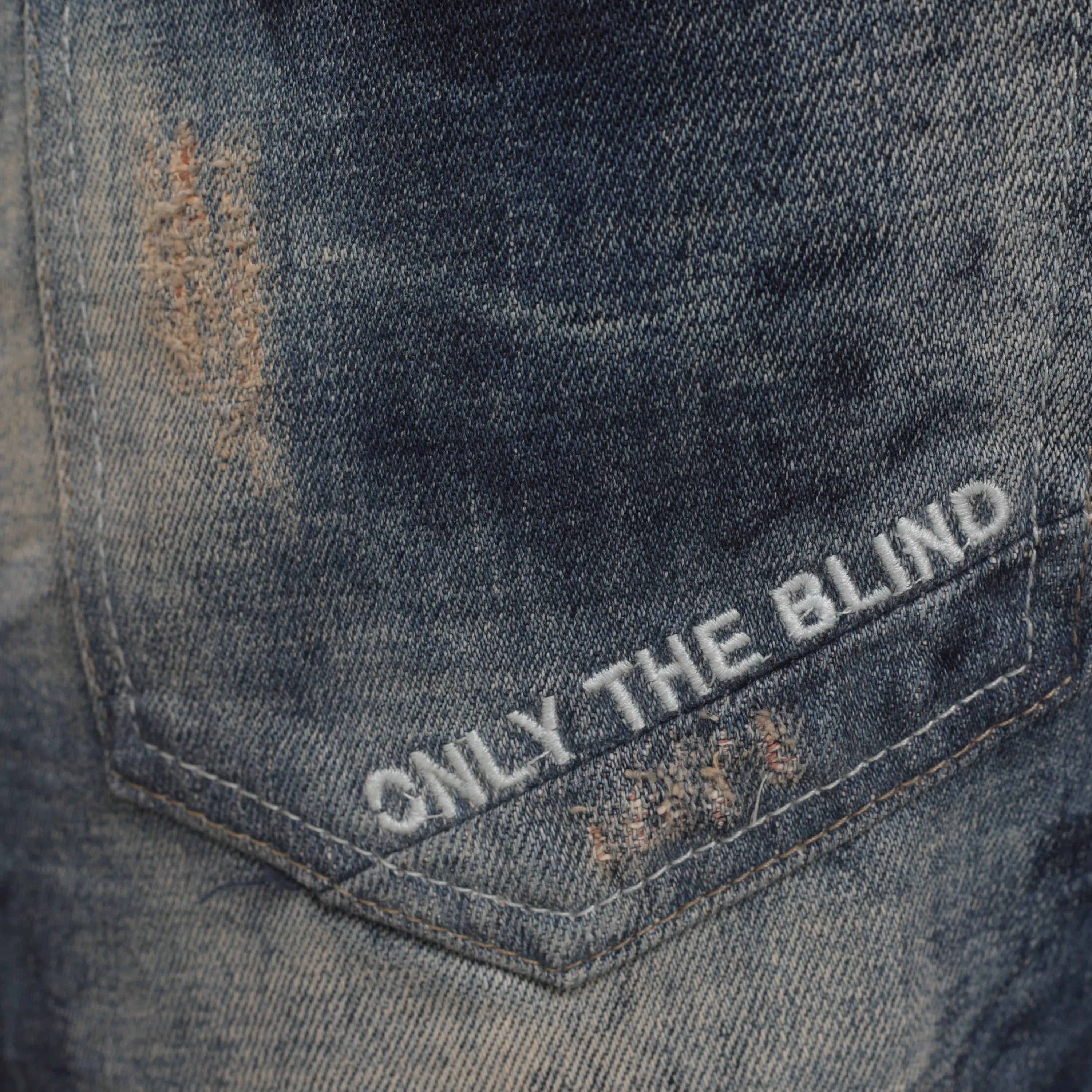 Selvedge Denim Mid Blue Heavy Bleached ONLY THE BLIND