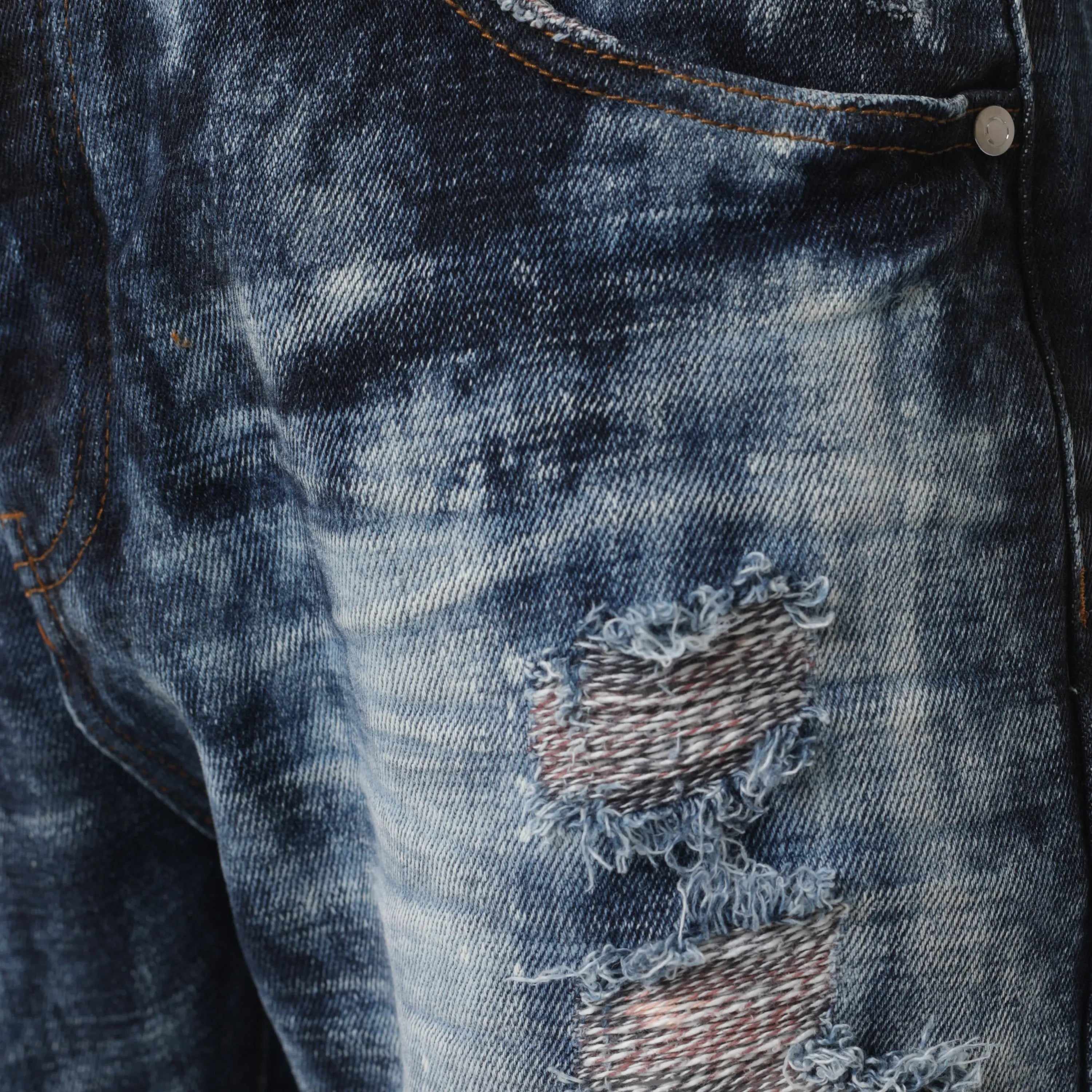Selvedge Denim Ice Blue Heavy Bleached ONLY THE BLIND