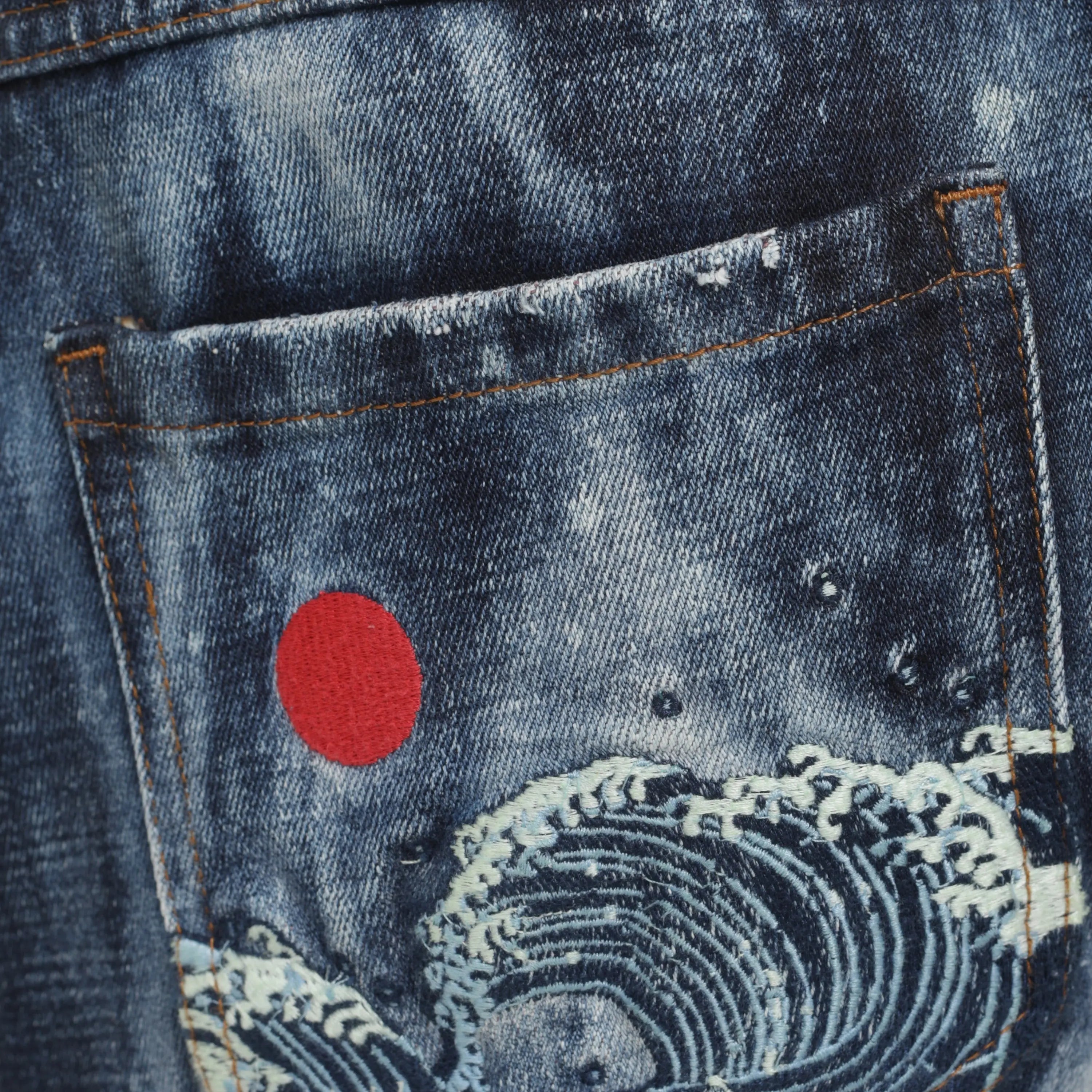 Selvedge Denim Ice Blue Heavy Bleached ONLY THE BLIND