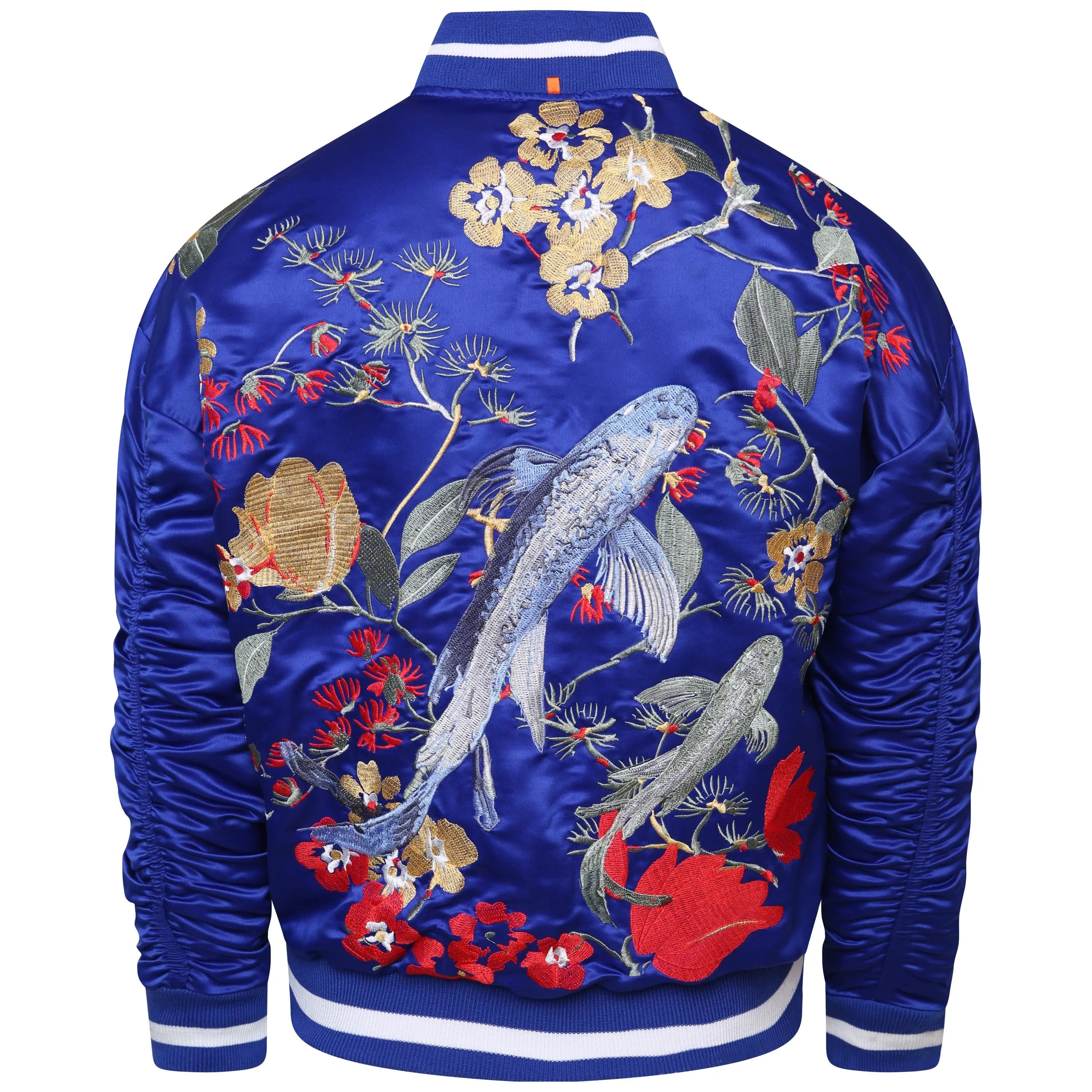 Signature Satin Mazarine Embroidered Bomber Jacket ONLY THE BLIND