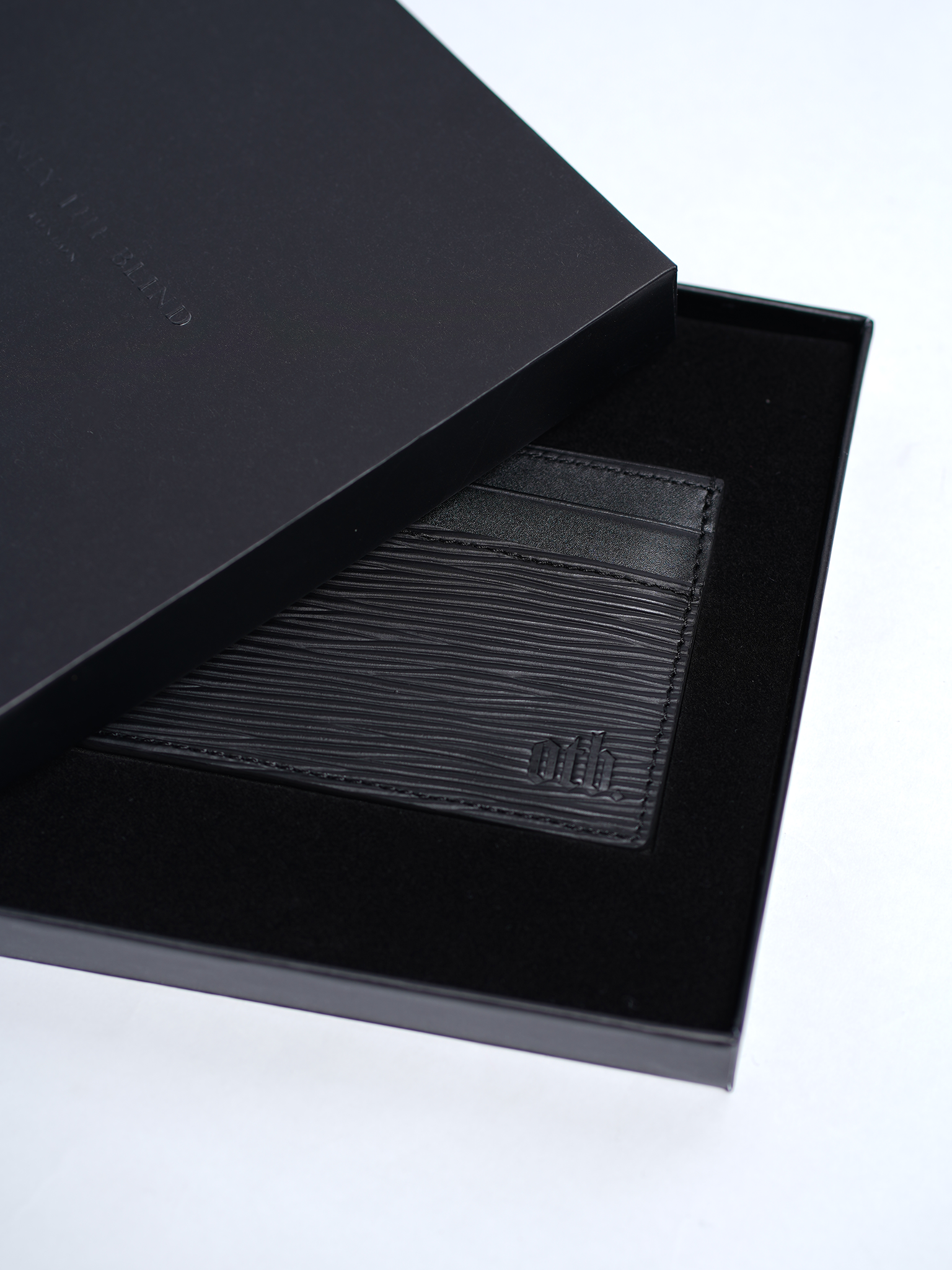 EPI Leather Debossed Card Holder - Black - ONLY THE BLIND™