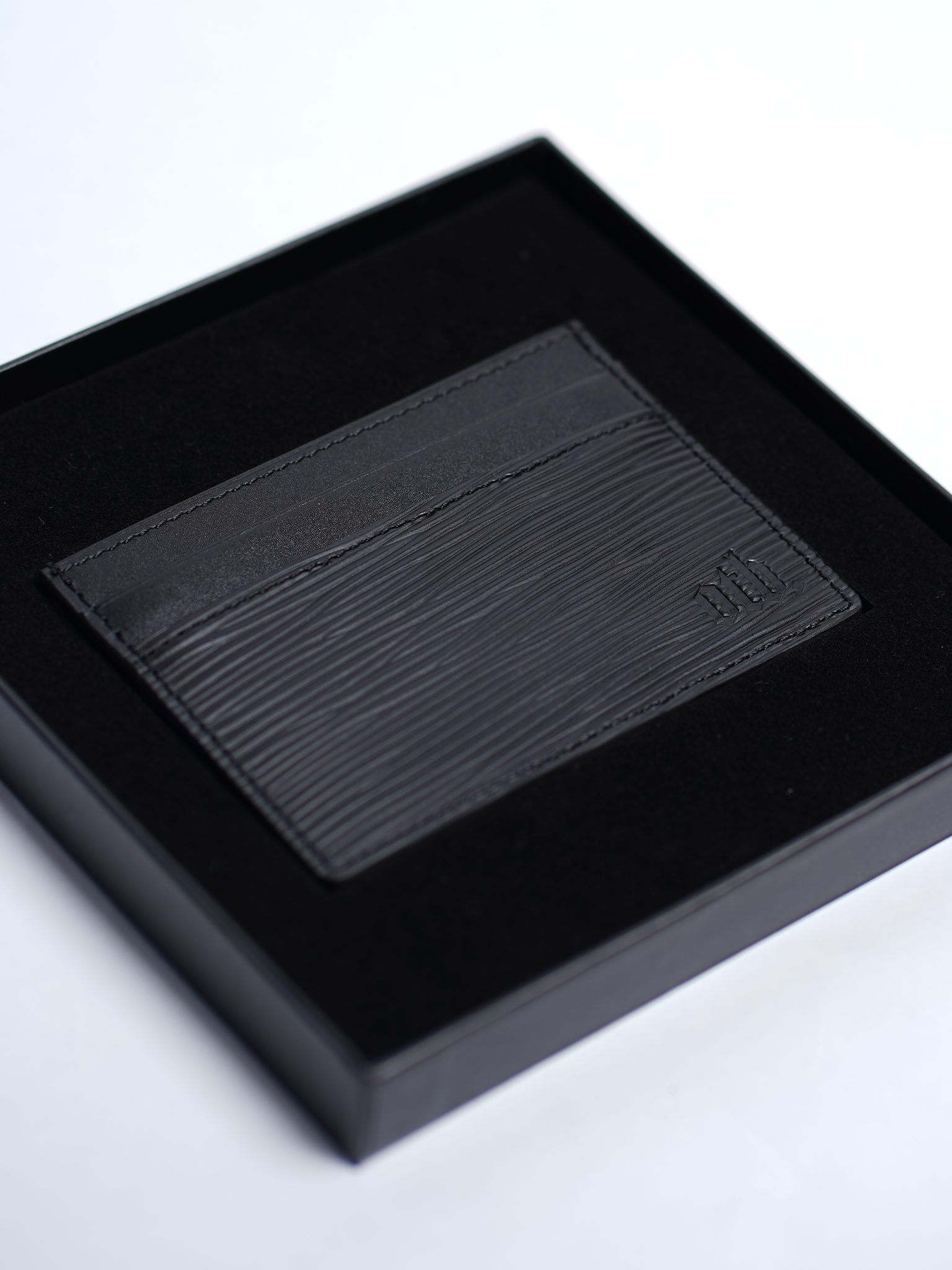 EPI Leather Debossed Card Holder - Black - ONLY THE BLIND™