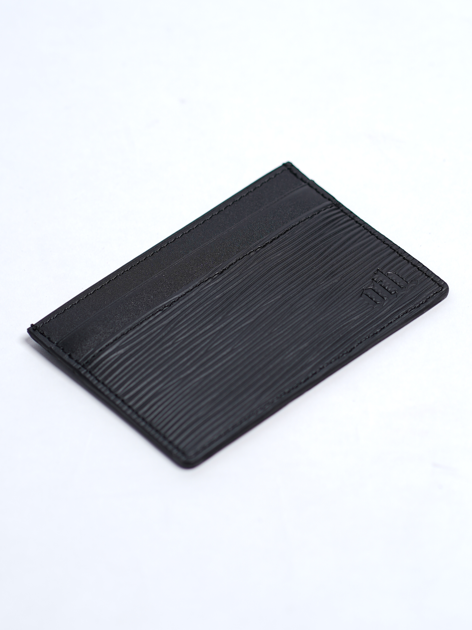 EPI Leather Debossed Card Holder - Black - ONLY THE BLIND™