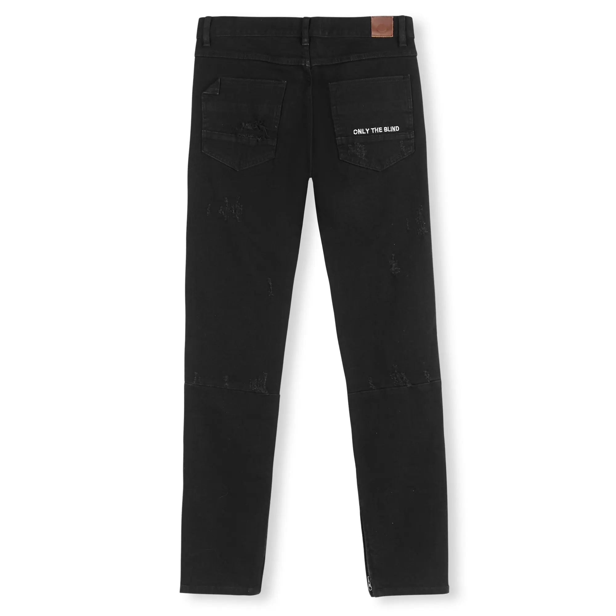 Black Light Distressed Panel Denim - ONLY THE BLIND™