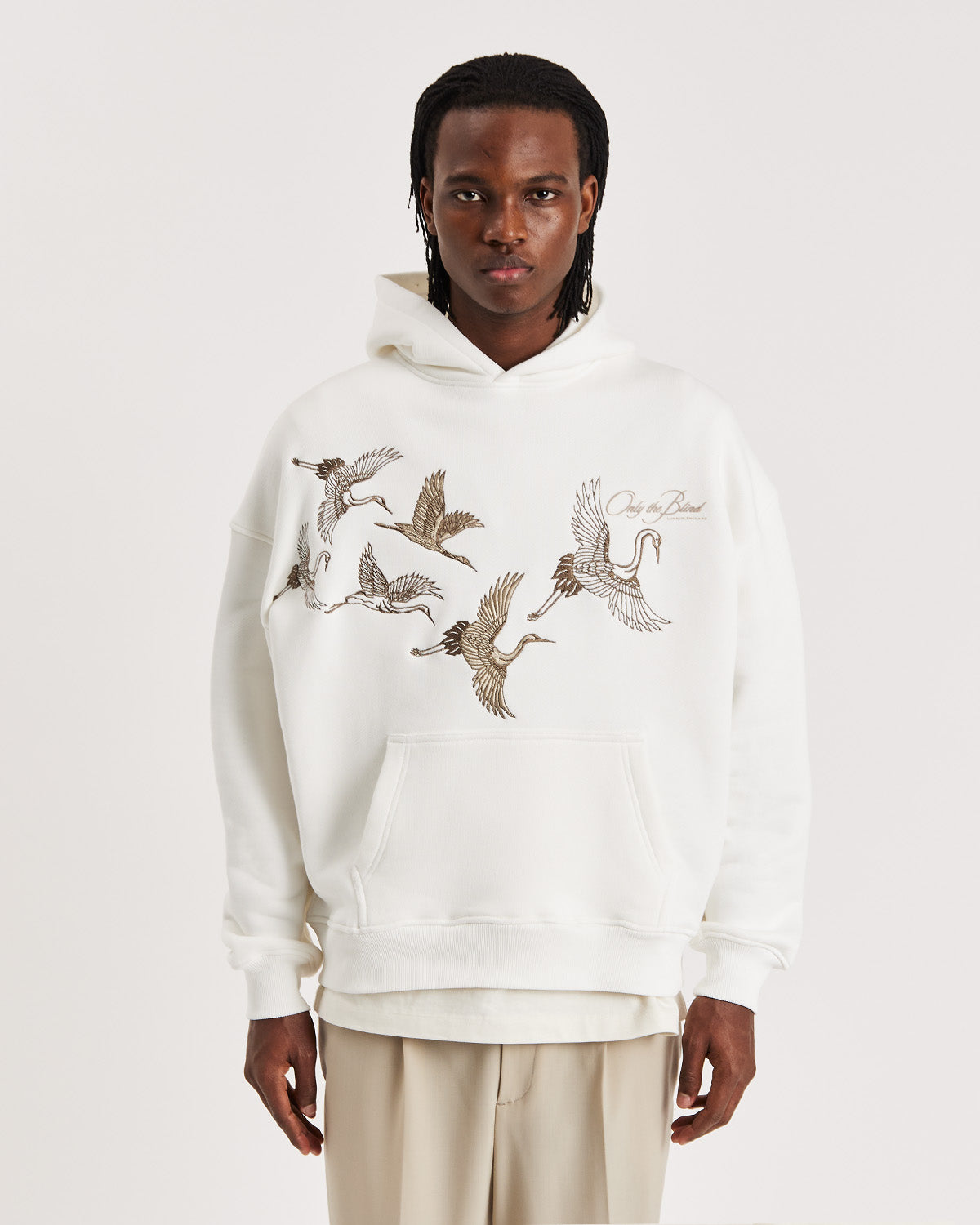 Vintage White Crane Hood - ONLY THE BLIND™