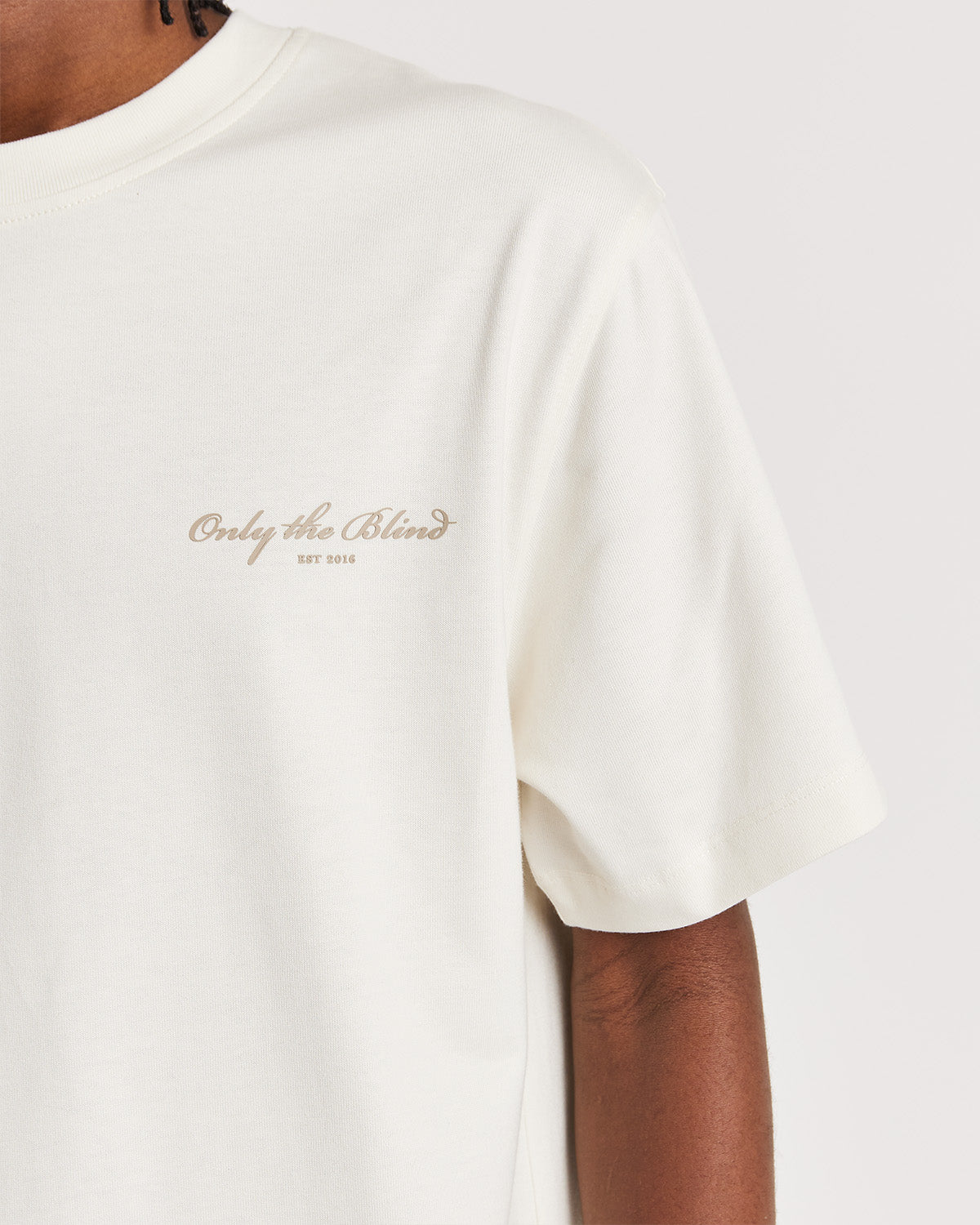 Ivory Crane Embroidered T-shirt - ONLY THE BLIND™