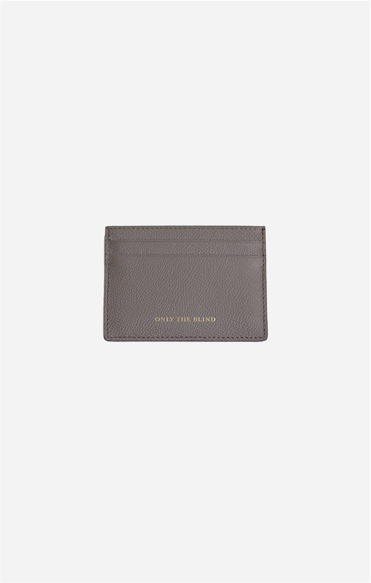 Epsom Leather Debossed Card Holder - Stone - ONLY THE BLIND™
